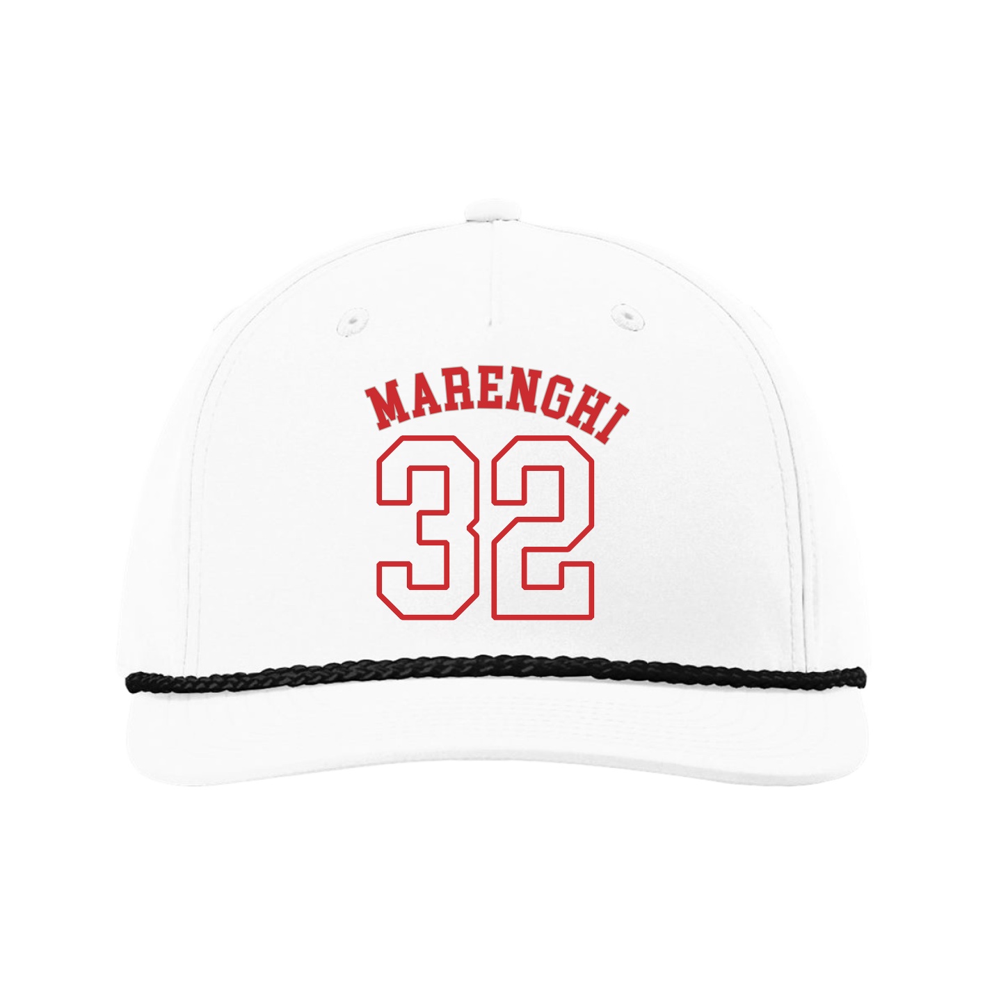 Five-Panel Classic Rope Cap — Shirsey Arch in White