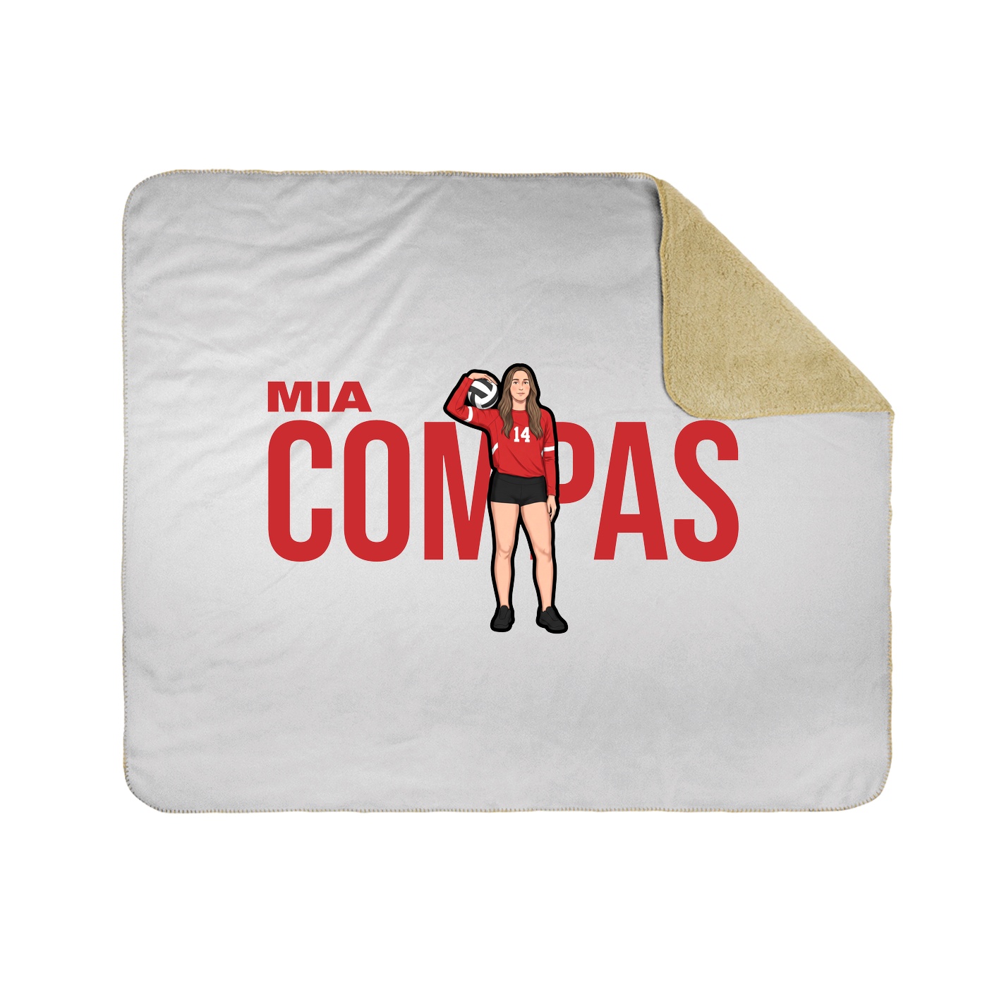 Throw Blanket — Player Name in White