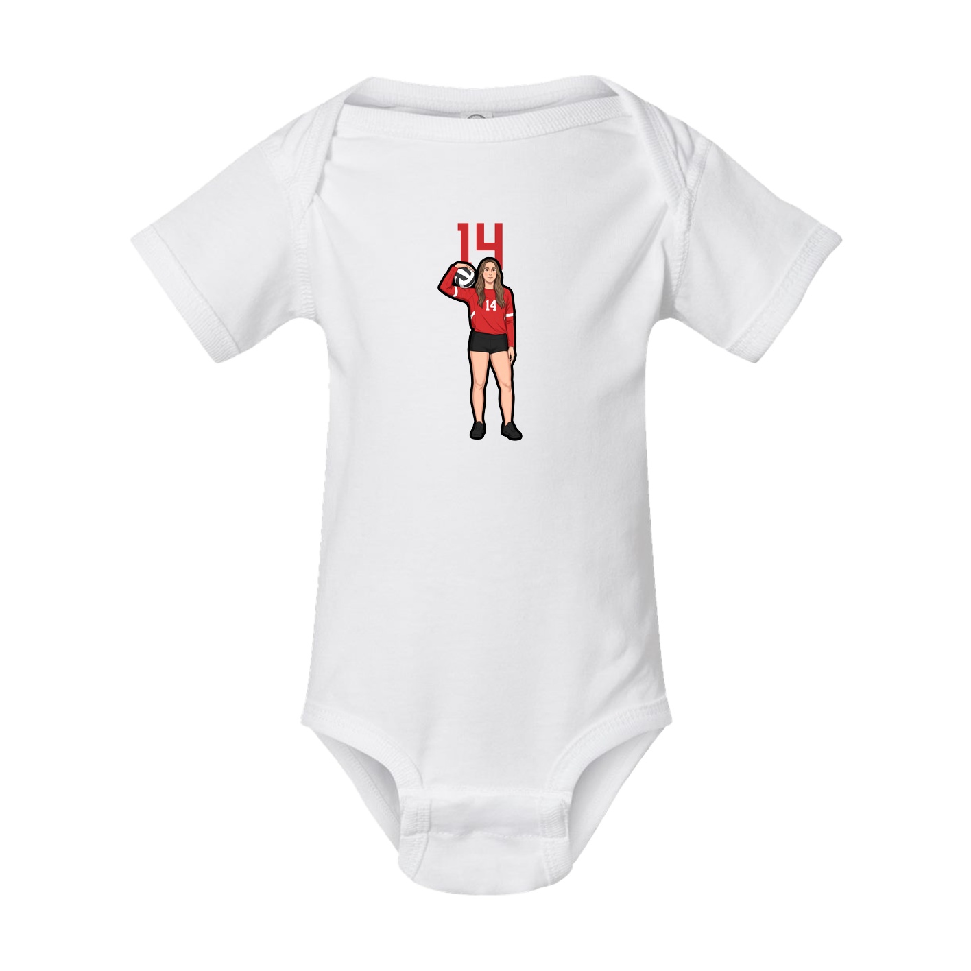 Baby Onesie — Number Top in White