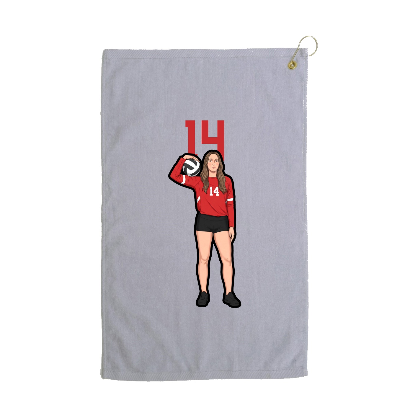 Golf Towel — Number Top in Grey