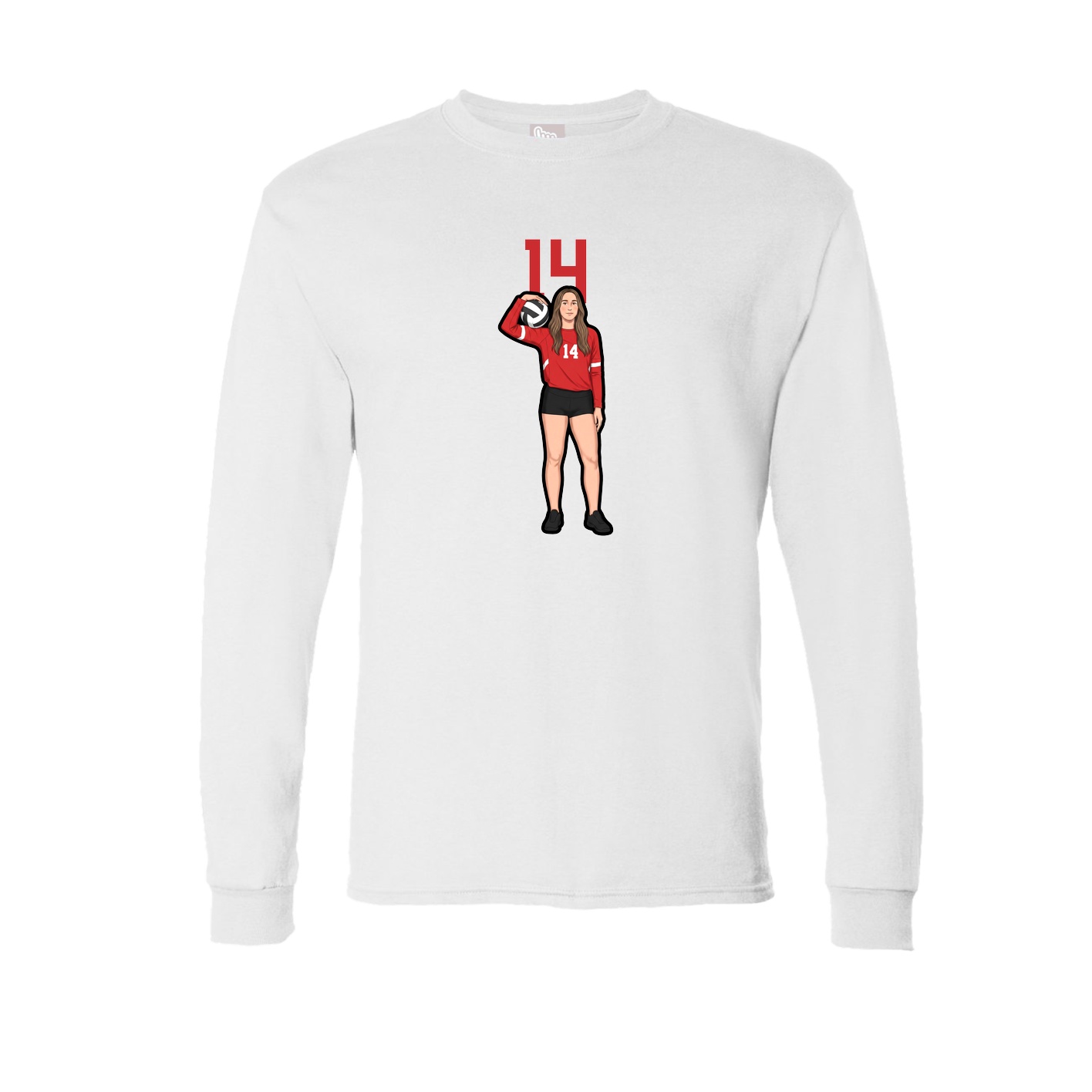 Long Sleeve Tee — Number Top in White