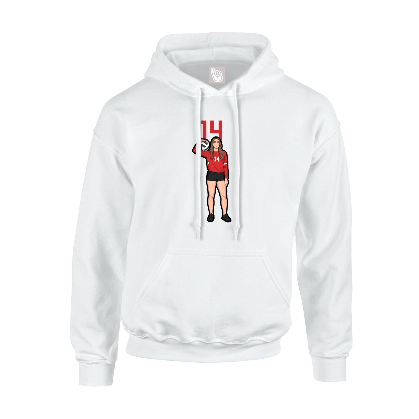 Hoodie — Number Top in White