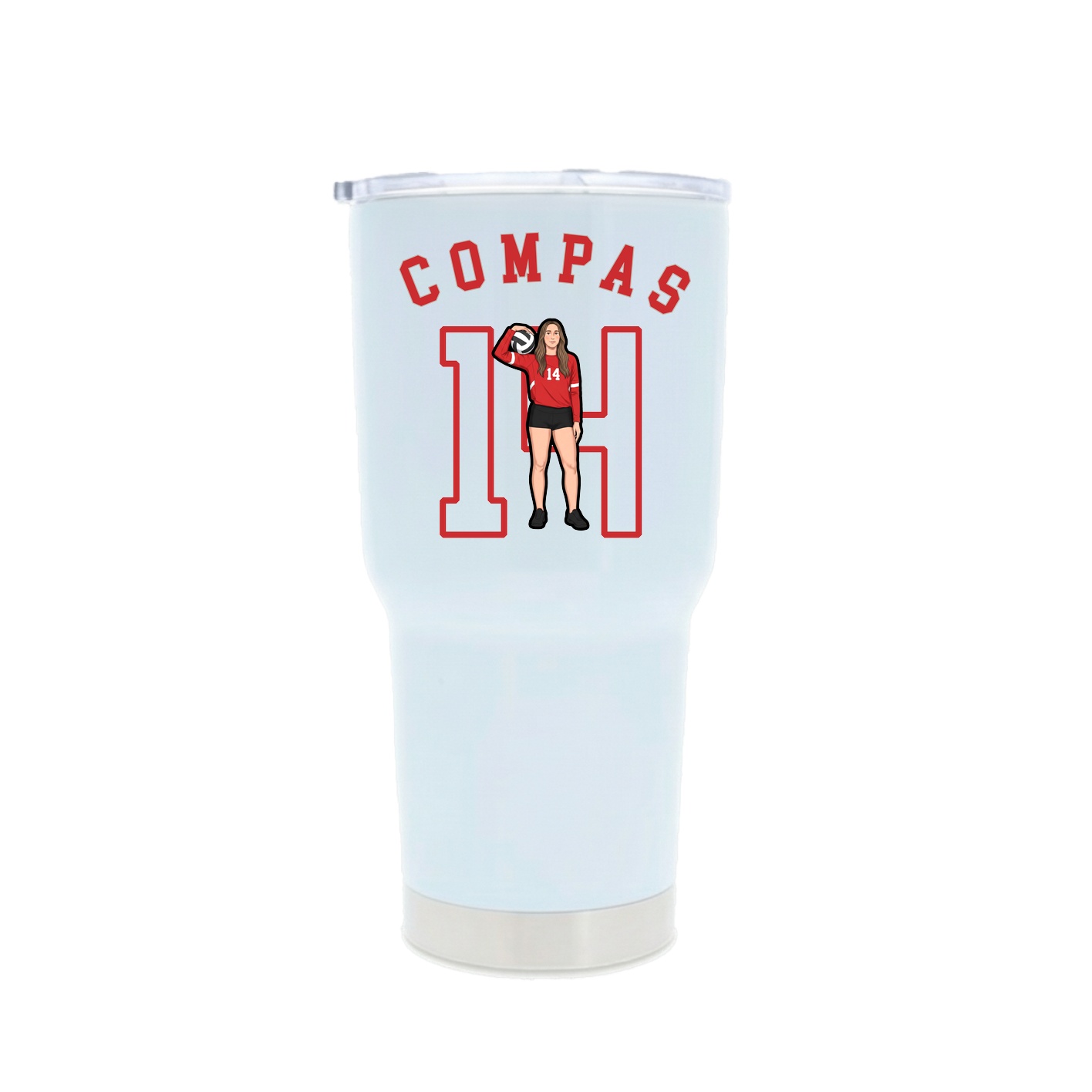 30oz Stainless Steel Tumbler — Shirsey Arch in White