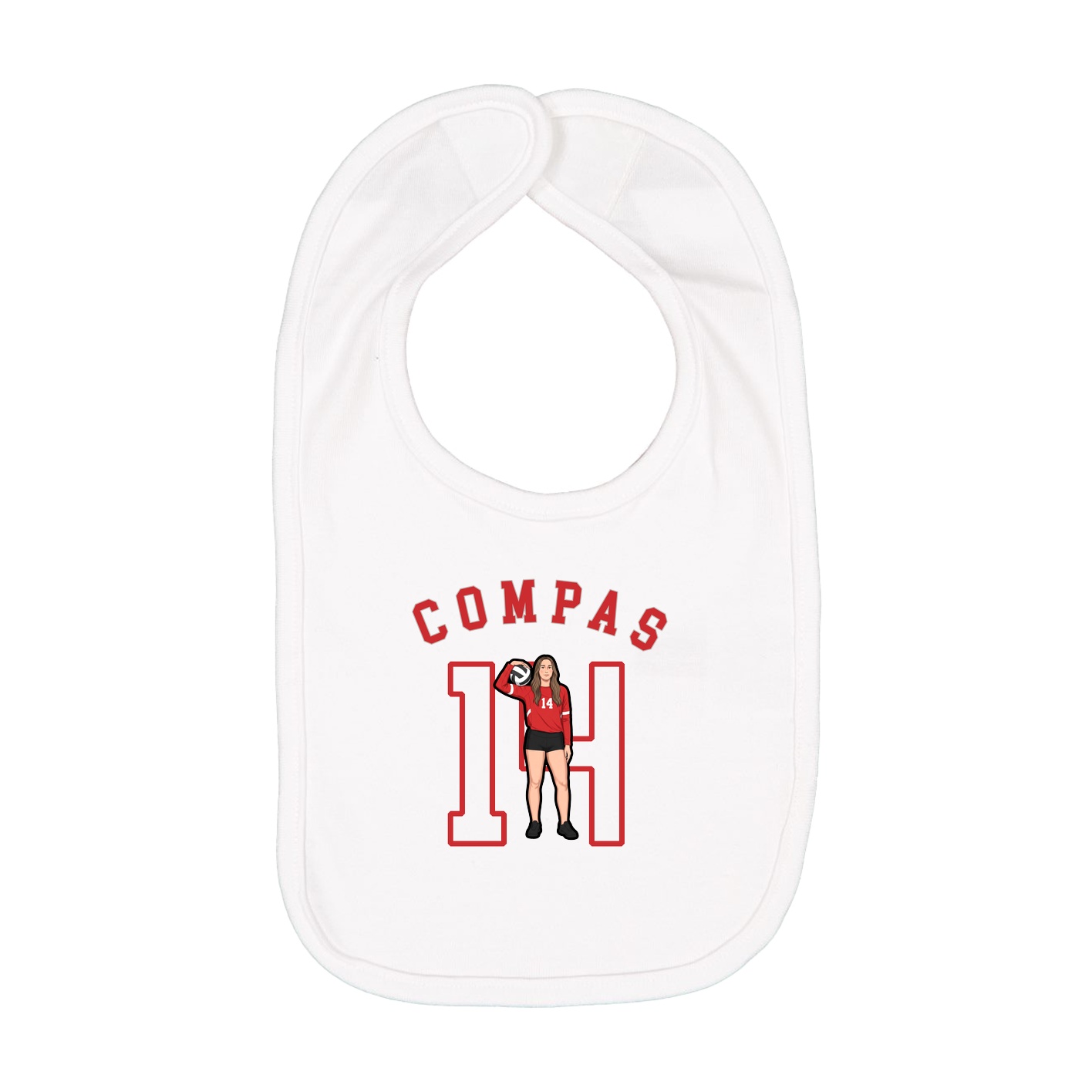 Infant Bib — Shirsey Arch in White