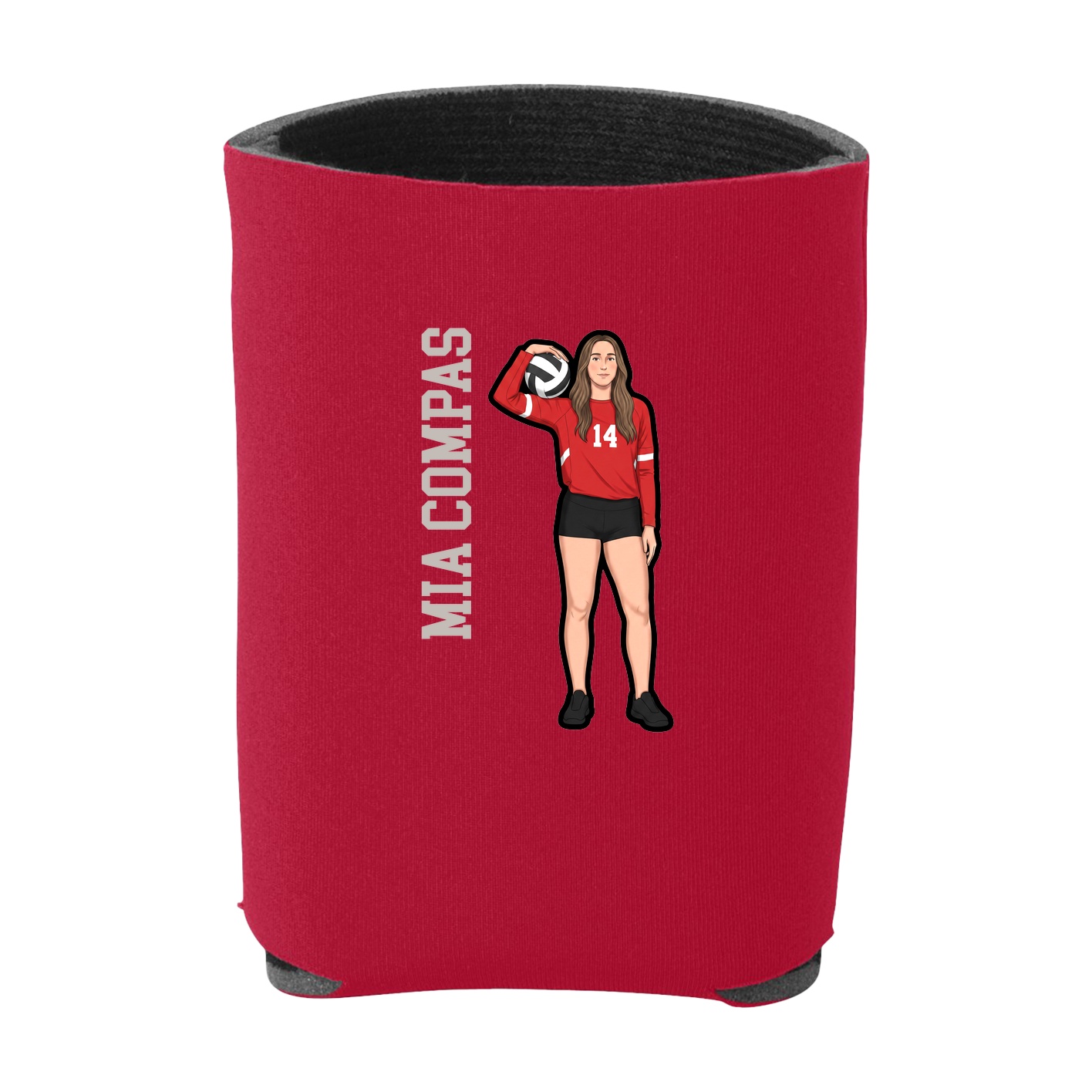 Can Holder — Name Vertical in Red