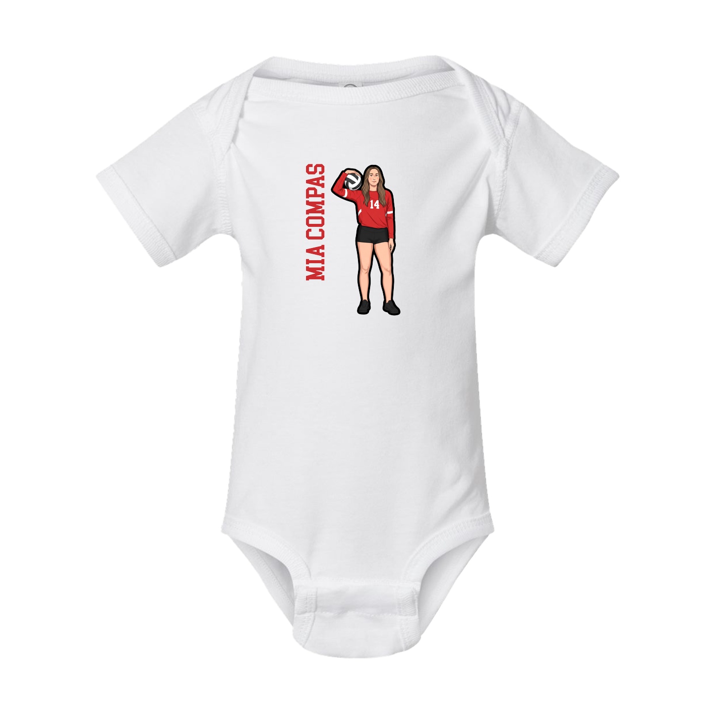 Baby Onesie — Name Vertical in White