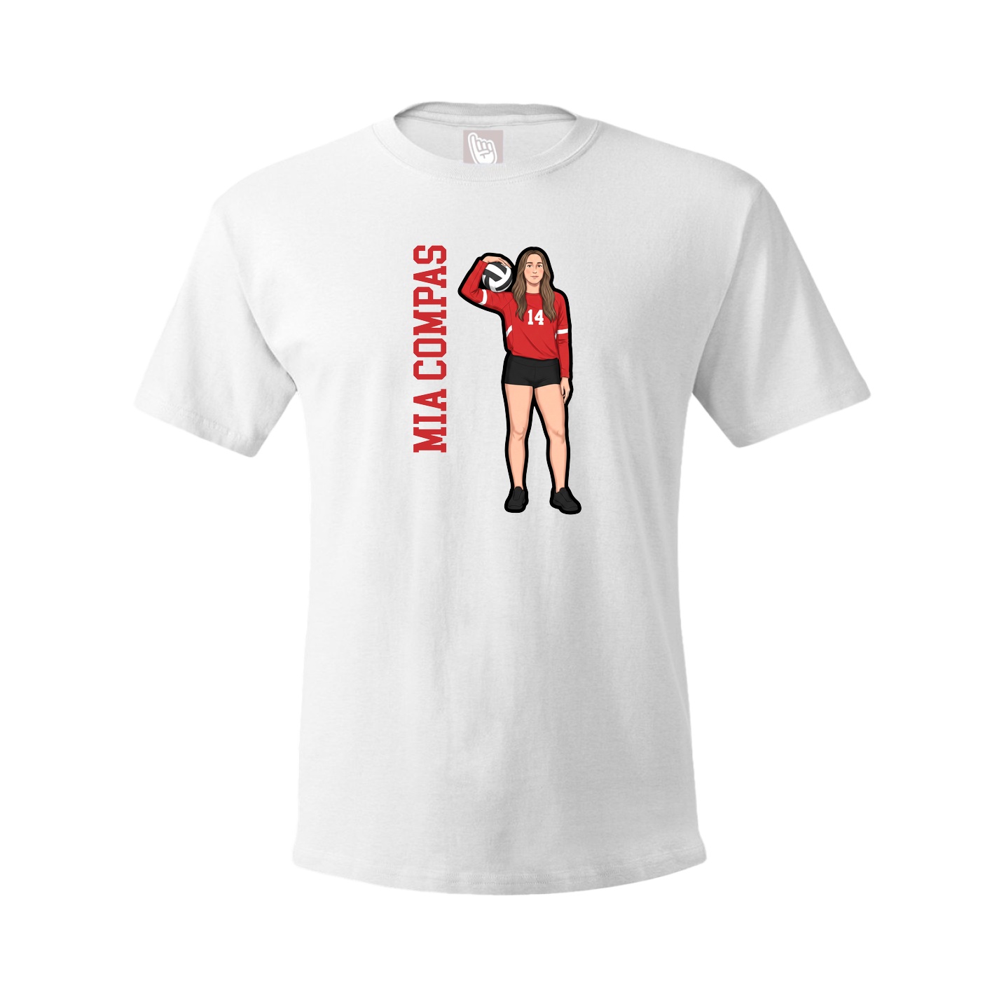 Tee — Name Vertical in White
