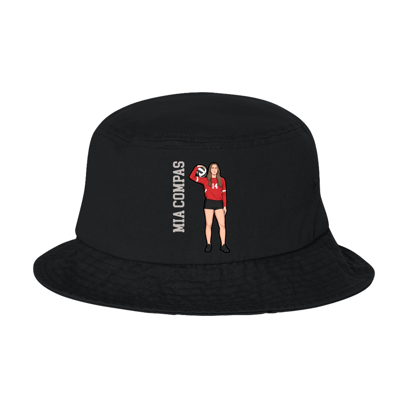 Bucket Cap — Name Vertical in Black