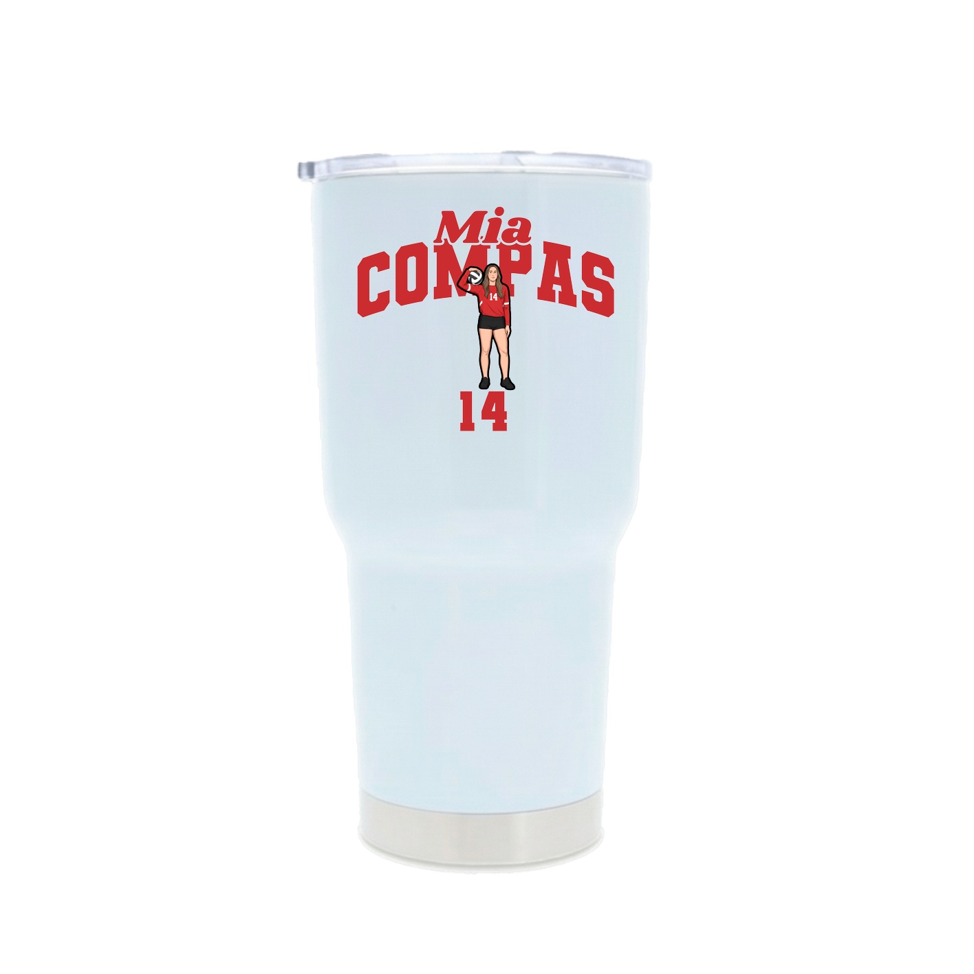 30oz Stainless Steel Tumbler — Signature Arch in White