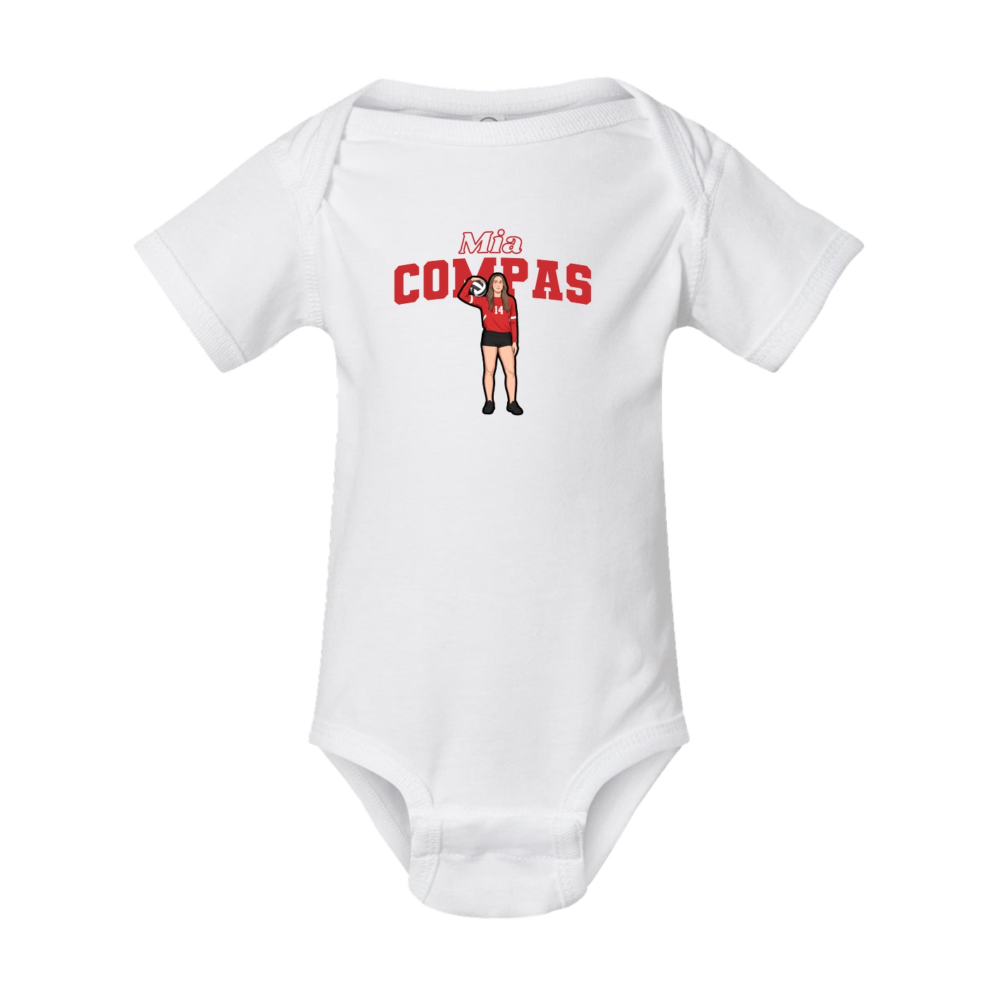 Baby Onesie — Name Arch in White