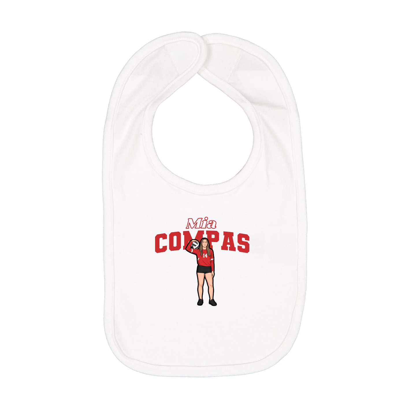 Infant Bib — Name Arch in White