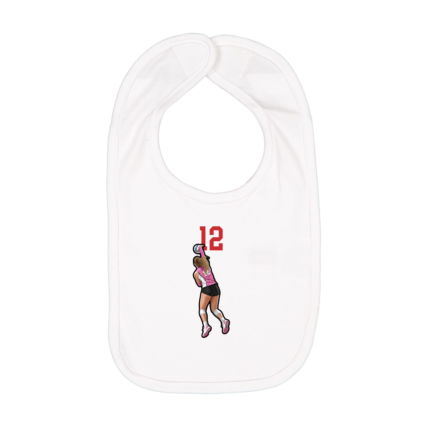 Infant Bib — Number Top in White