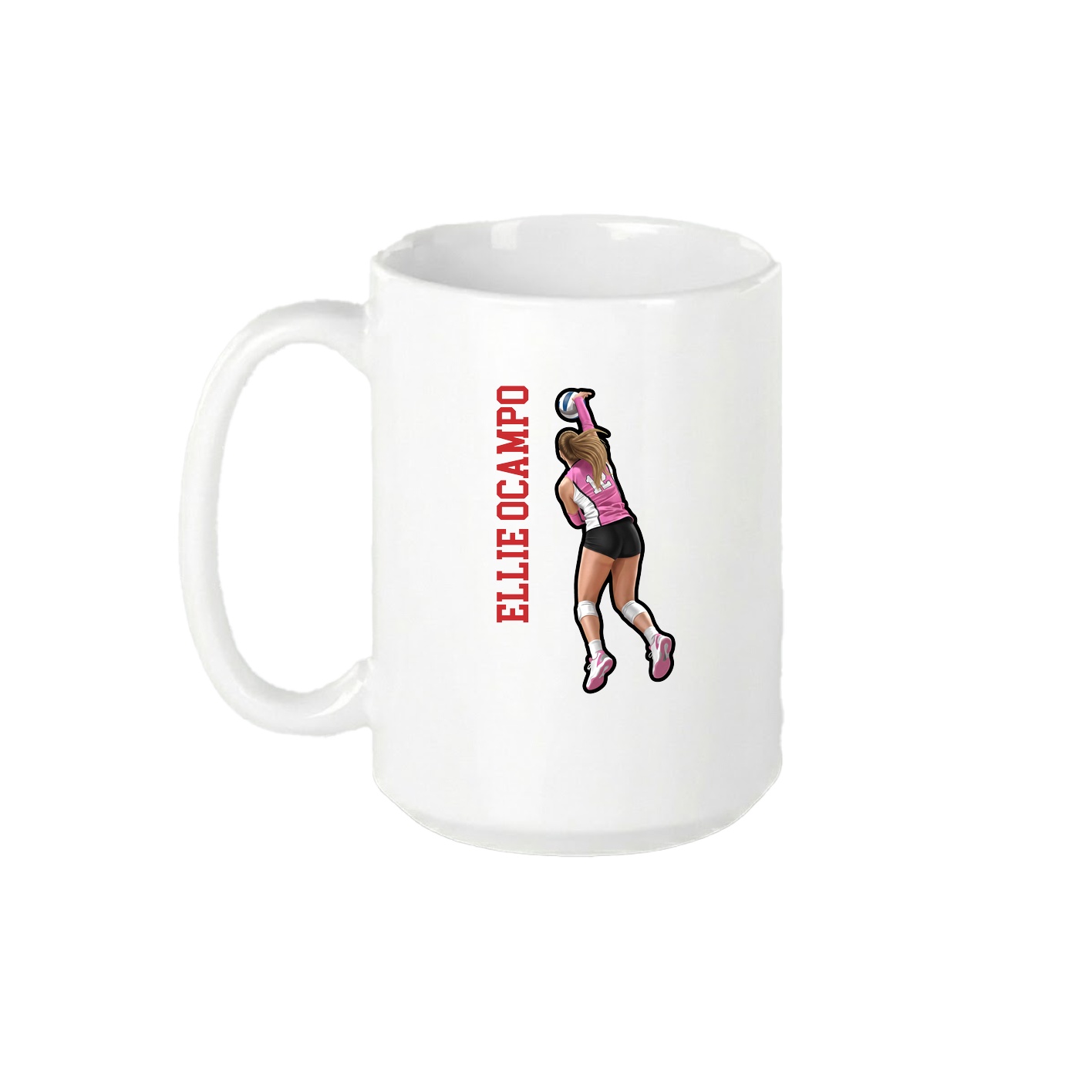 15oz Coffee Mug — Name Vertical in White