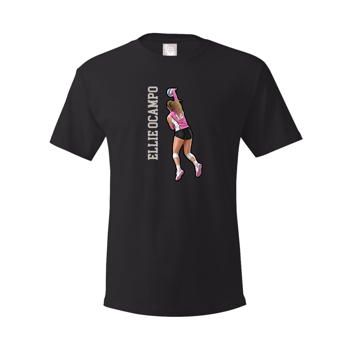 Youth Tee — Name Vertical in Black