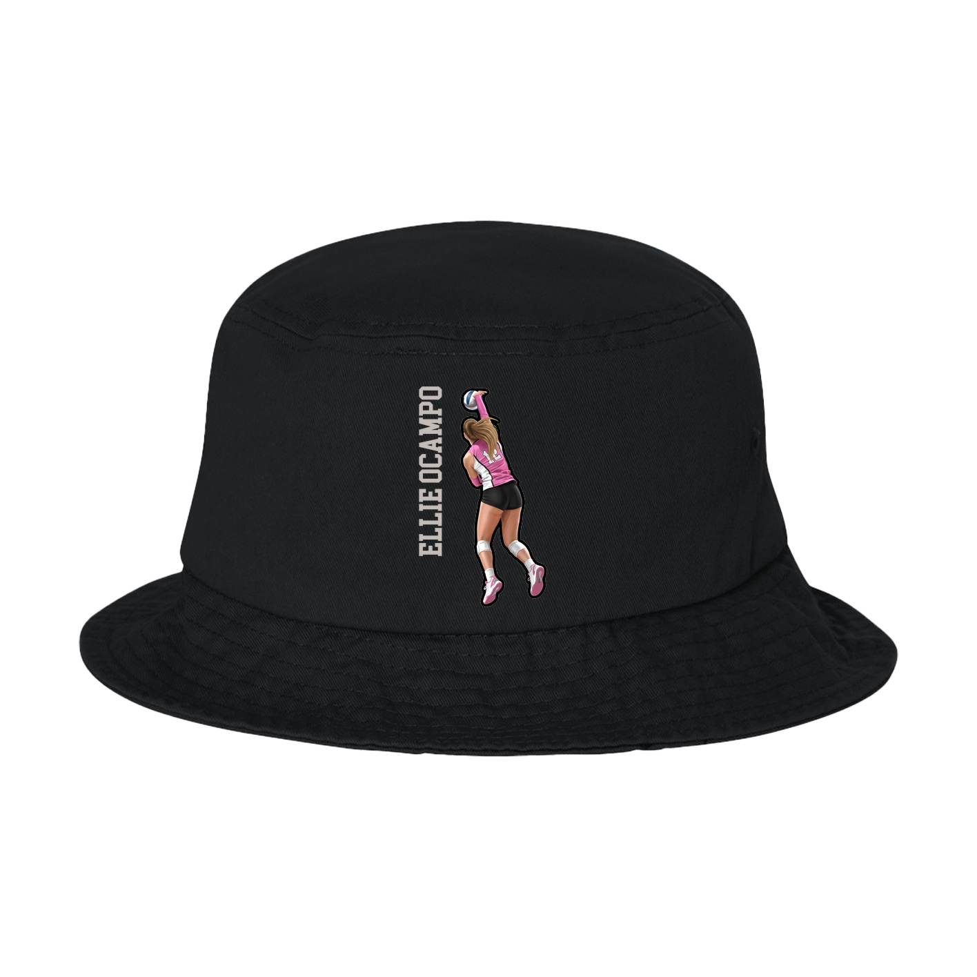 Bucket Cap — Name Vertical in Black