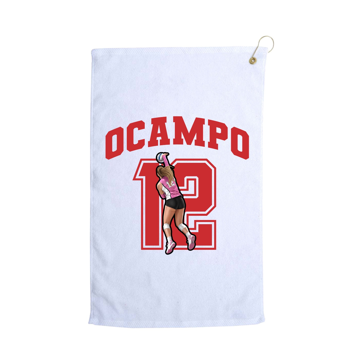 Golf Towel — Number in White