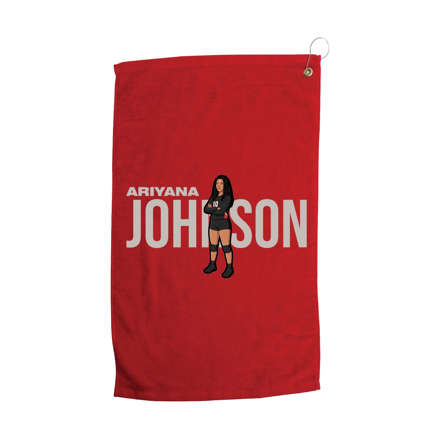 Golf Towel — Player Name in Red