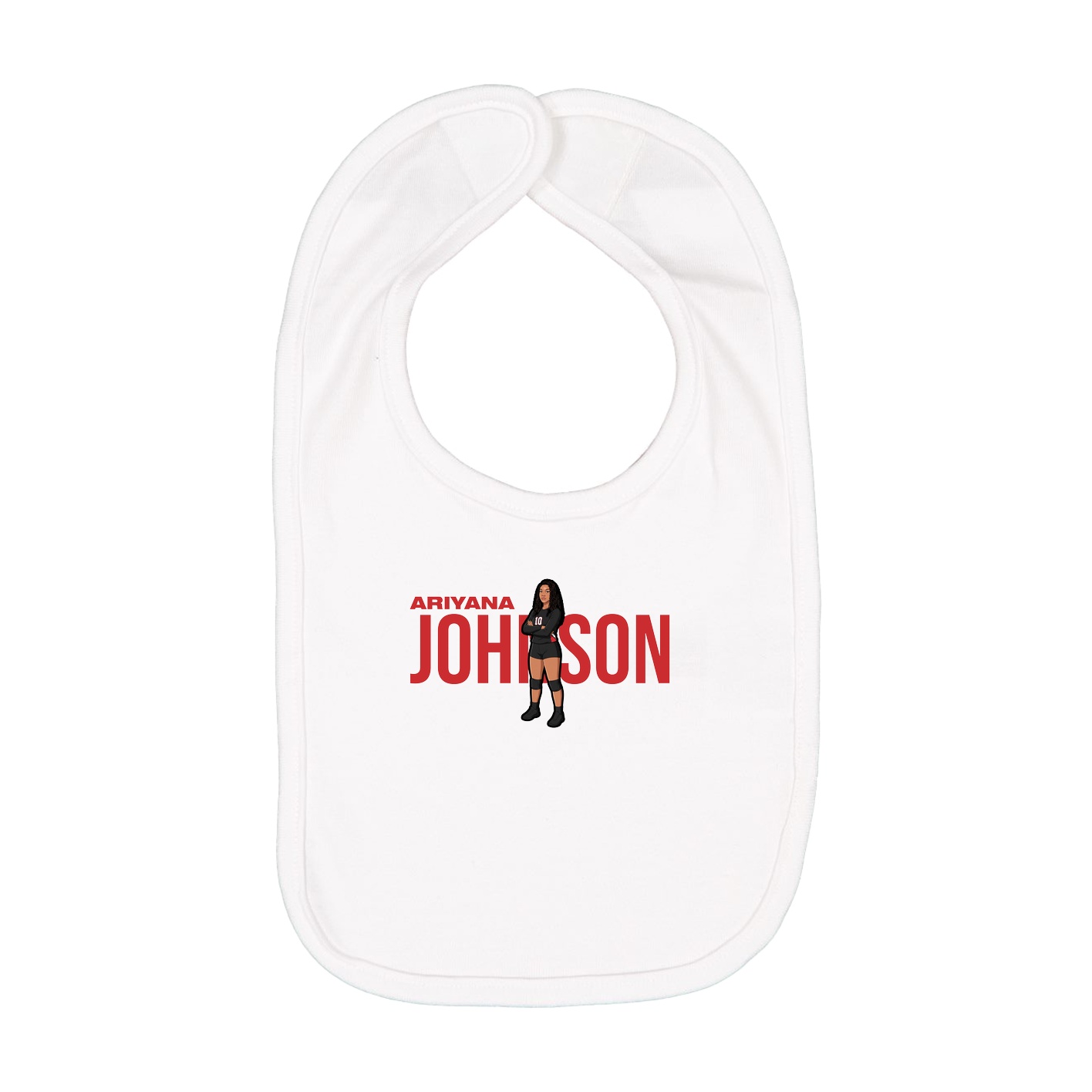Infant Bib — Player Name in White