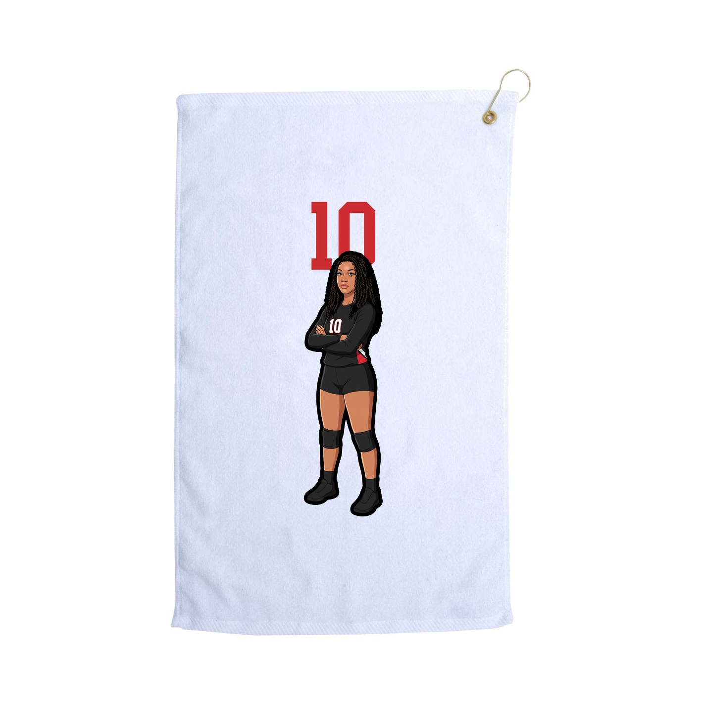 Golf Towel — Number Top in White