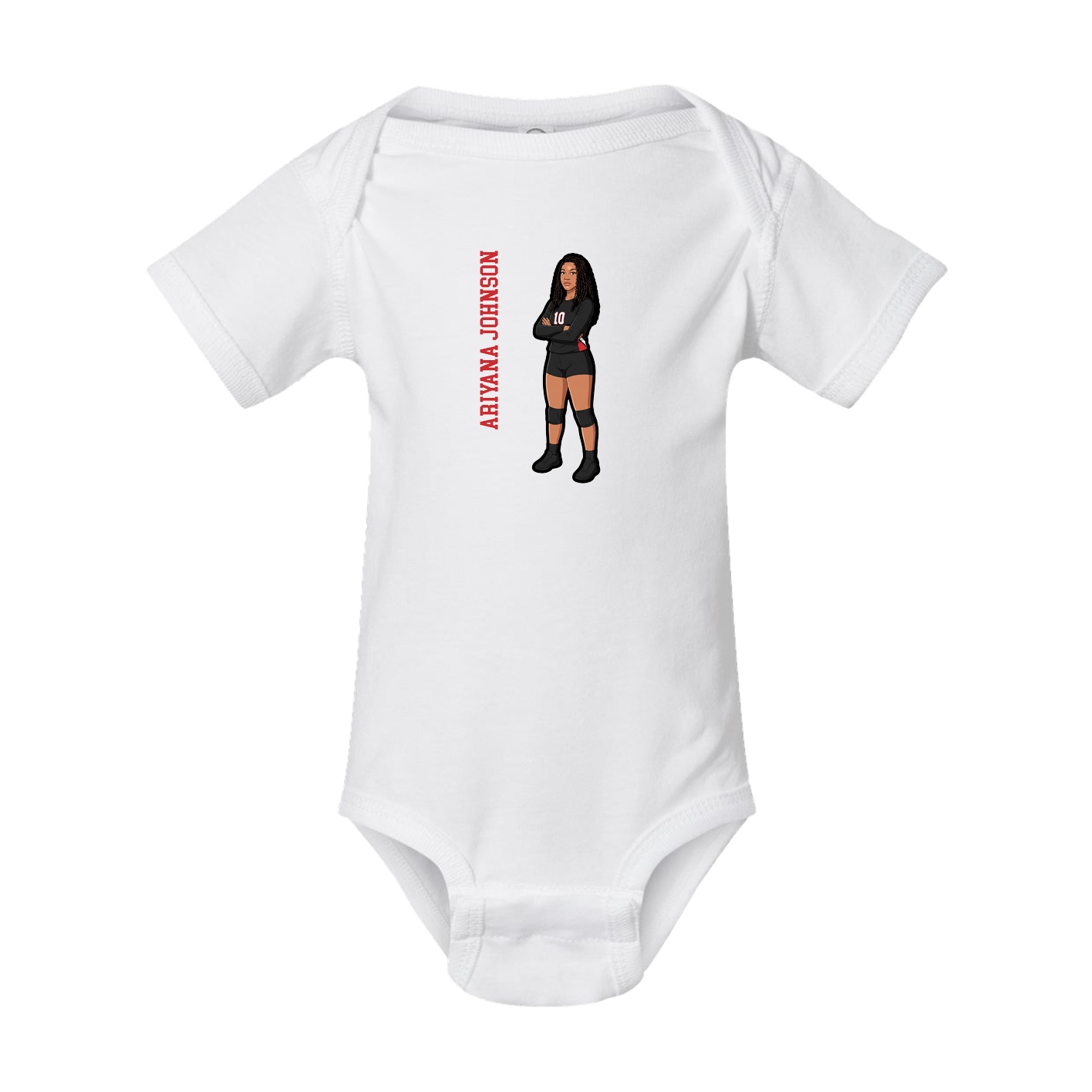 Baby Onesie — Name Vertical in White