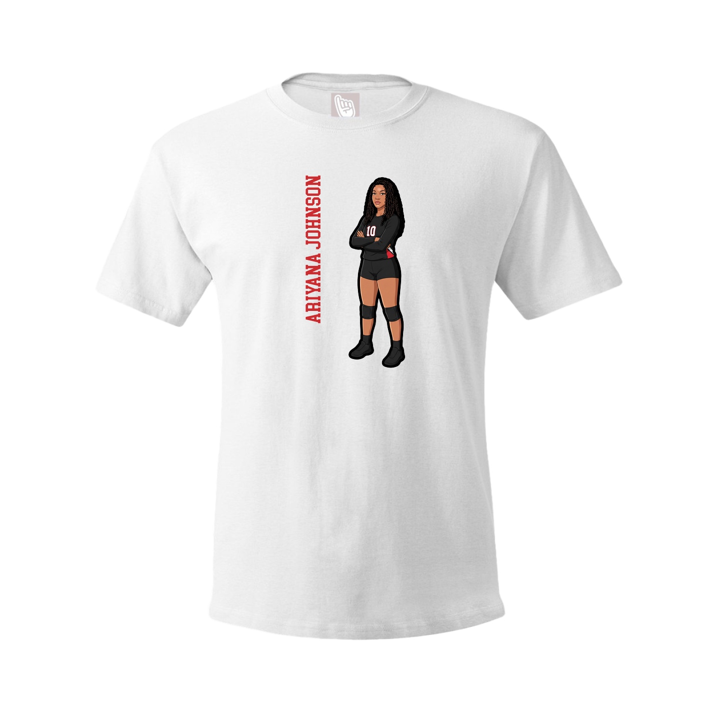 Youth Tee — Name Vertical in White