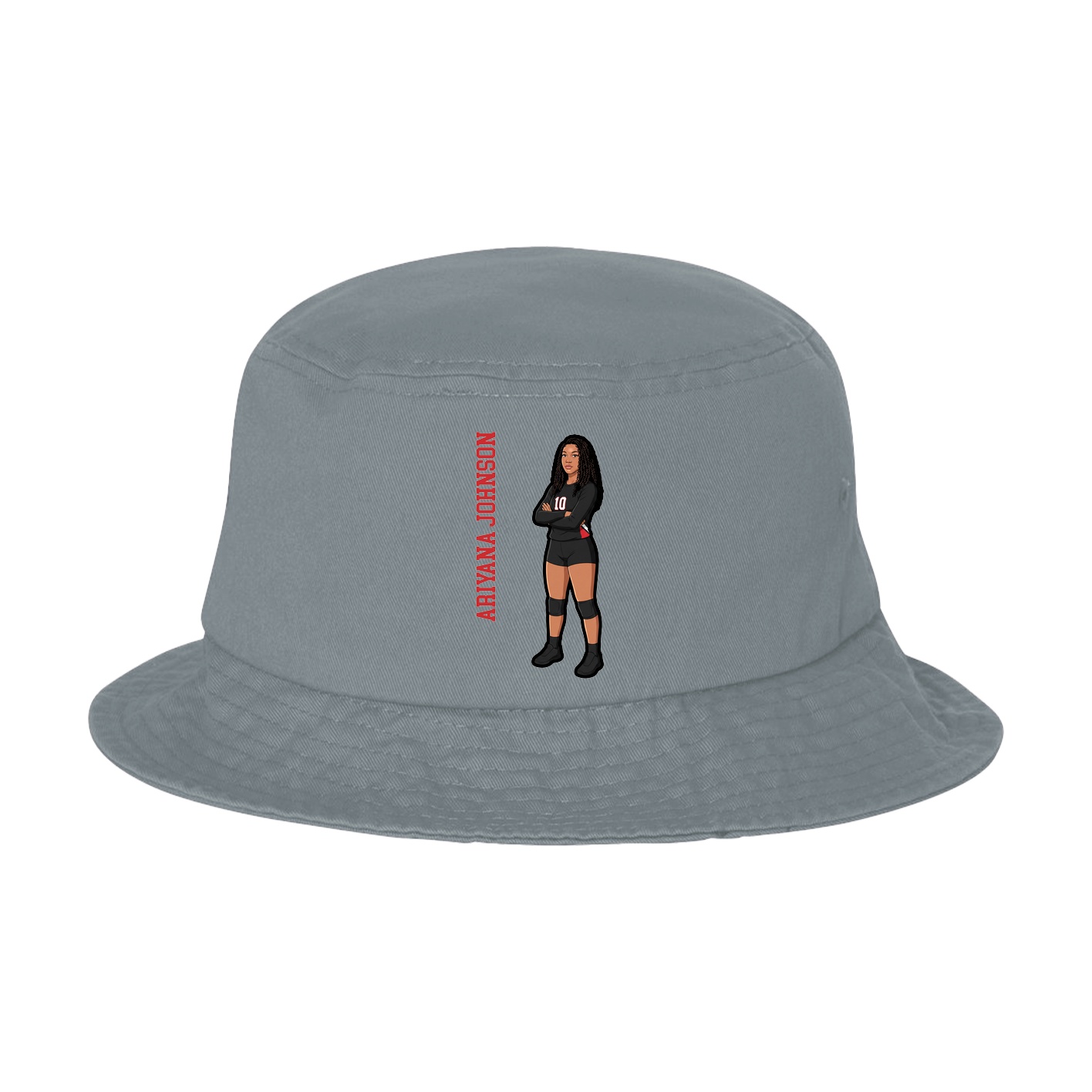 Bucket Cap — Name Vertical in Grey