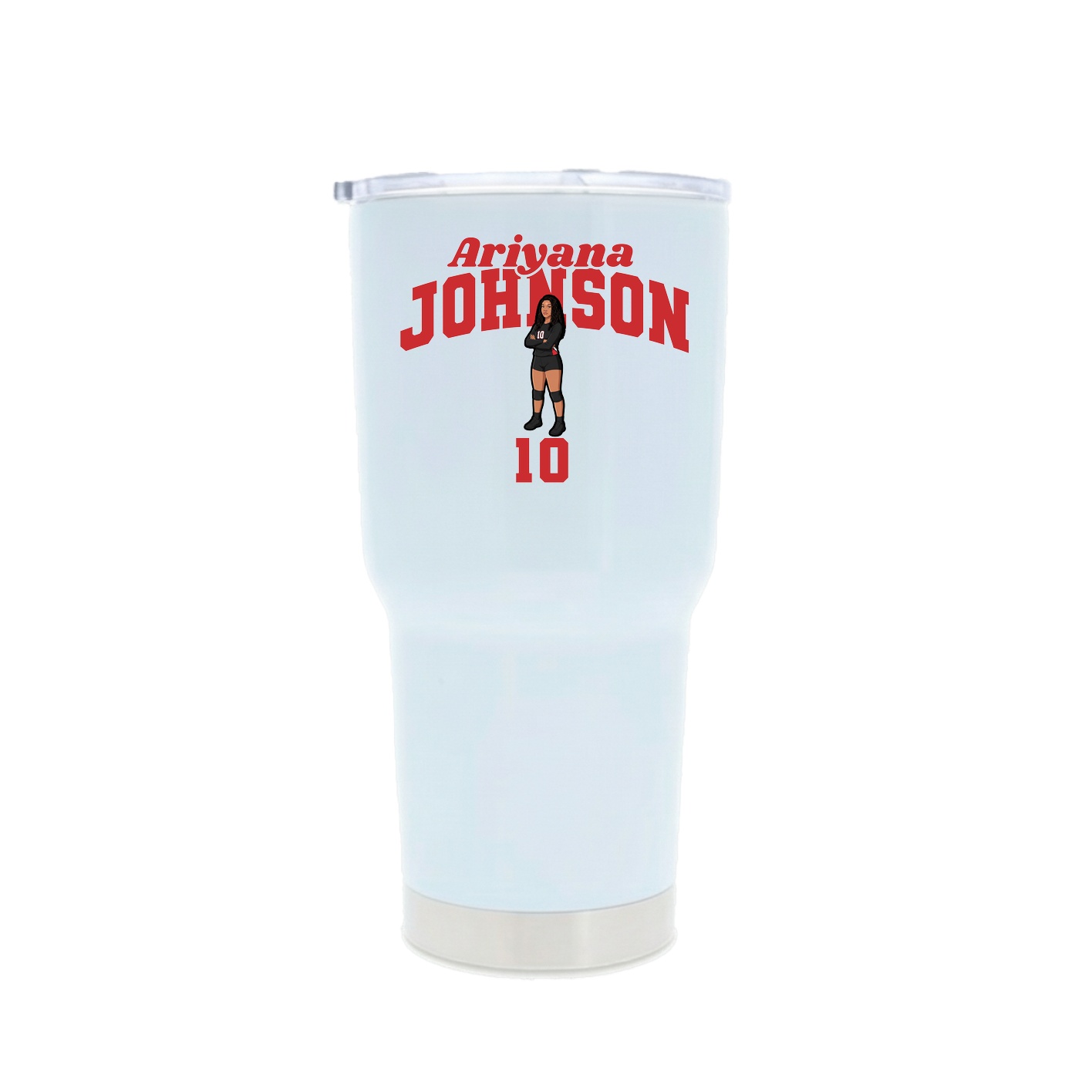 30oz Stainless Steel Tumbler — Signature Arch in White