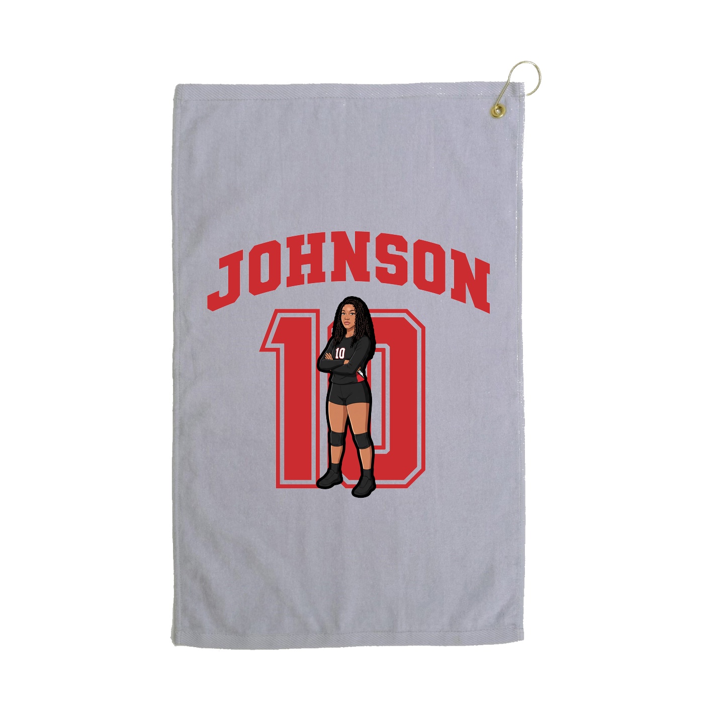 Golf Towel — Number in Grey