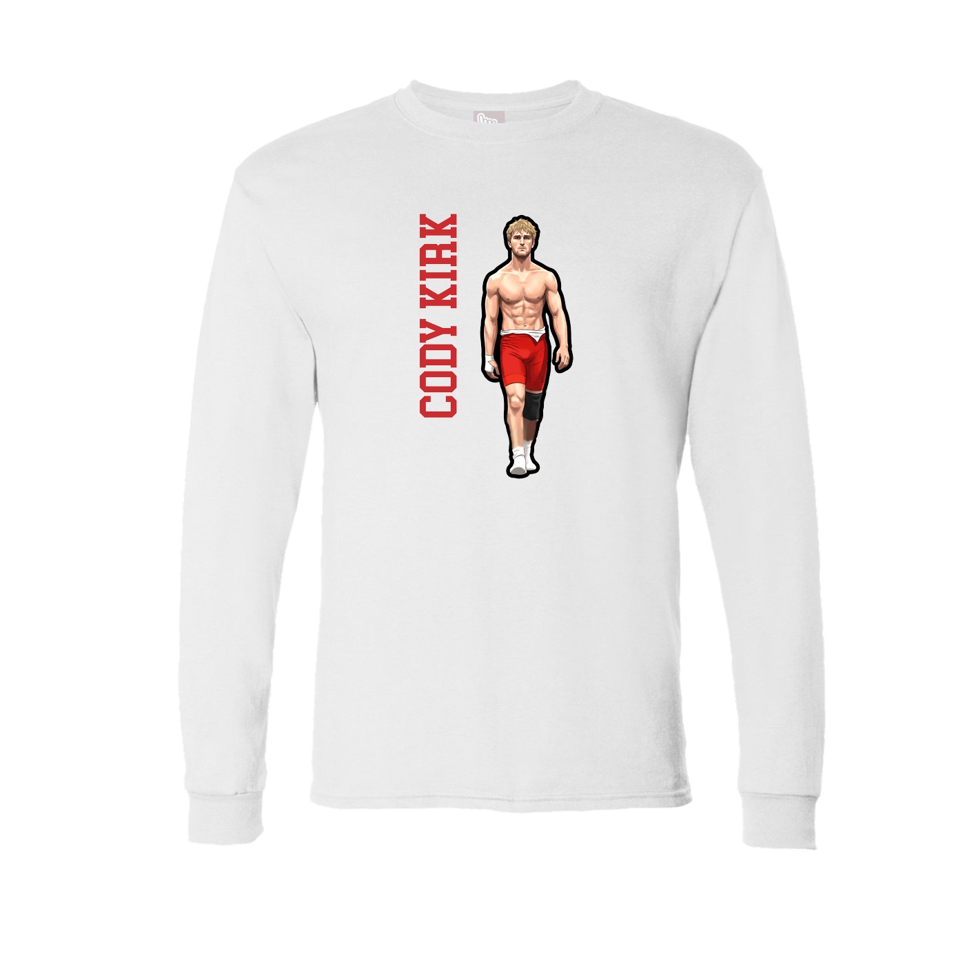 Long Sleeve Tee — Name Vertical in White