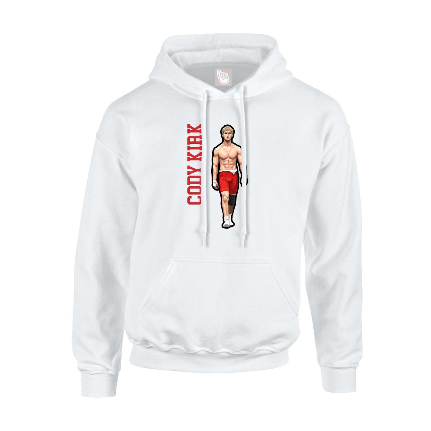 Youth Hoodie — Name Vertical in White