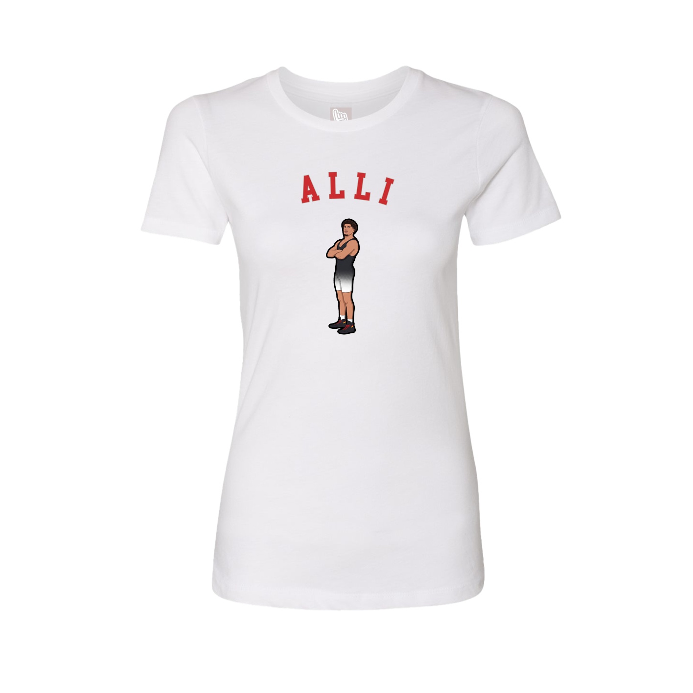 Fitted Women's Tee — Shirsey Arch in White