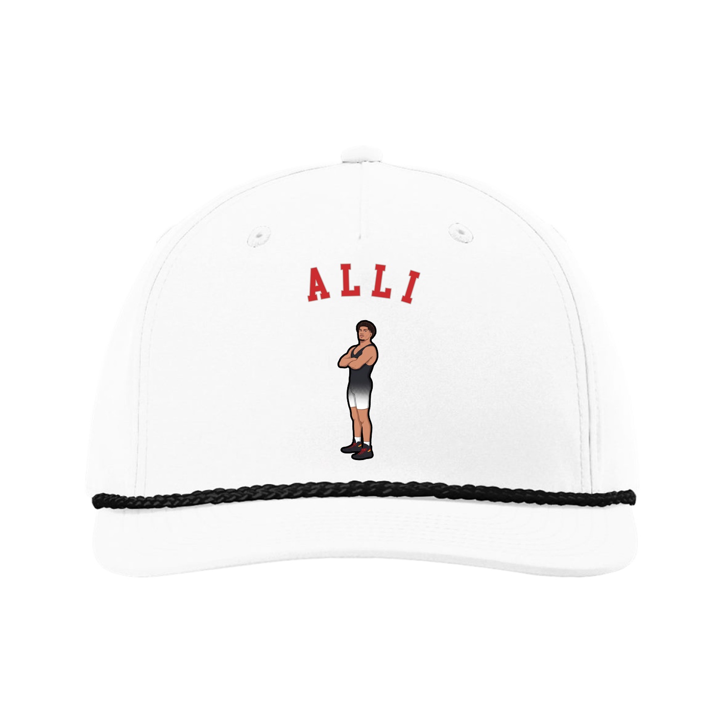 Five-Panel Classic Rope Cap — Shirsey Arch in White