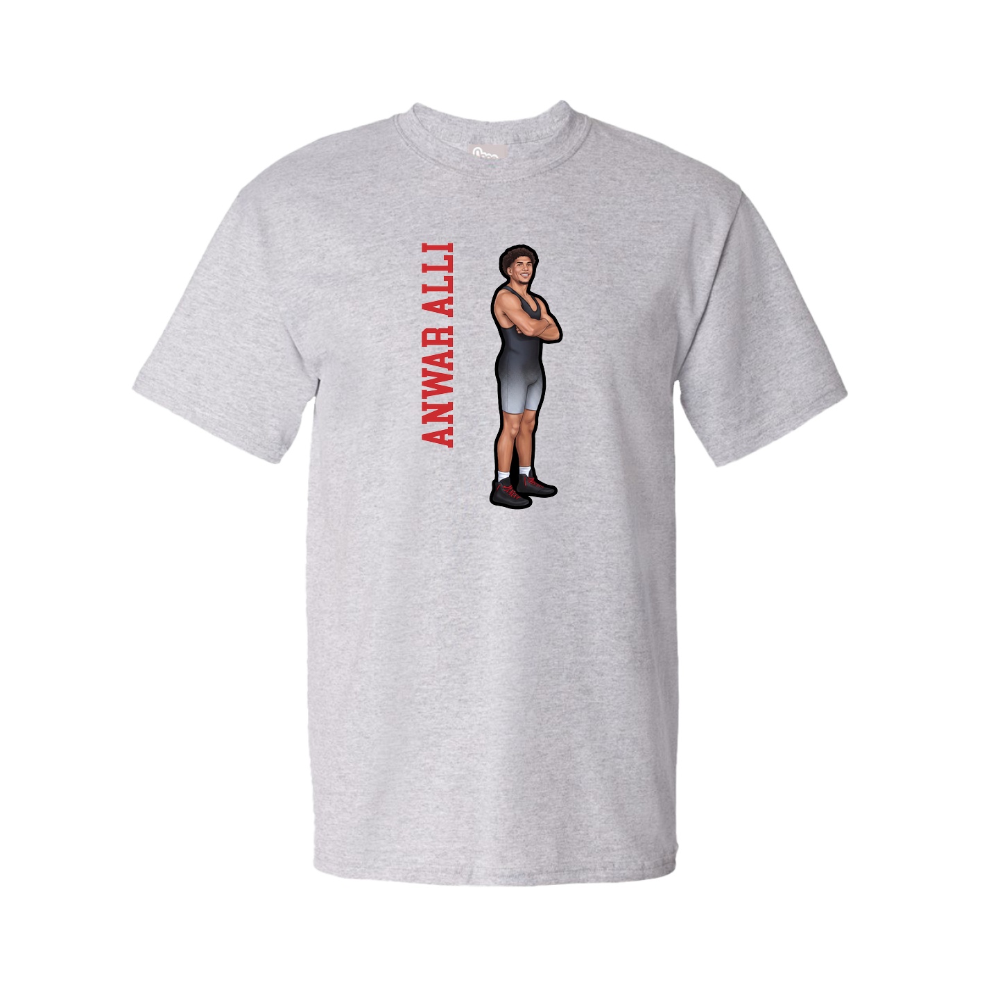 Tee — Name Vertical in Grey