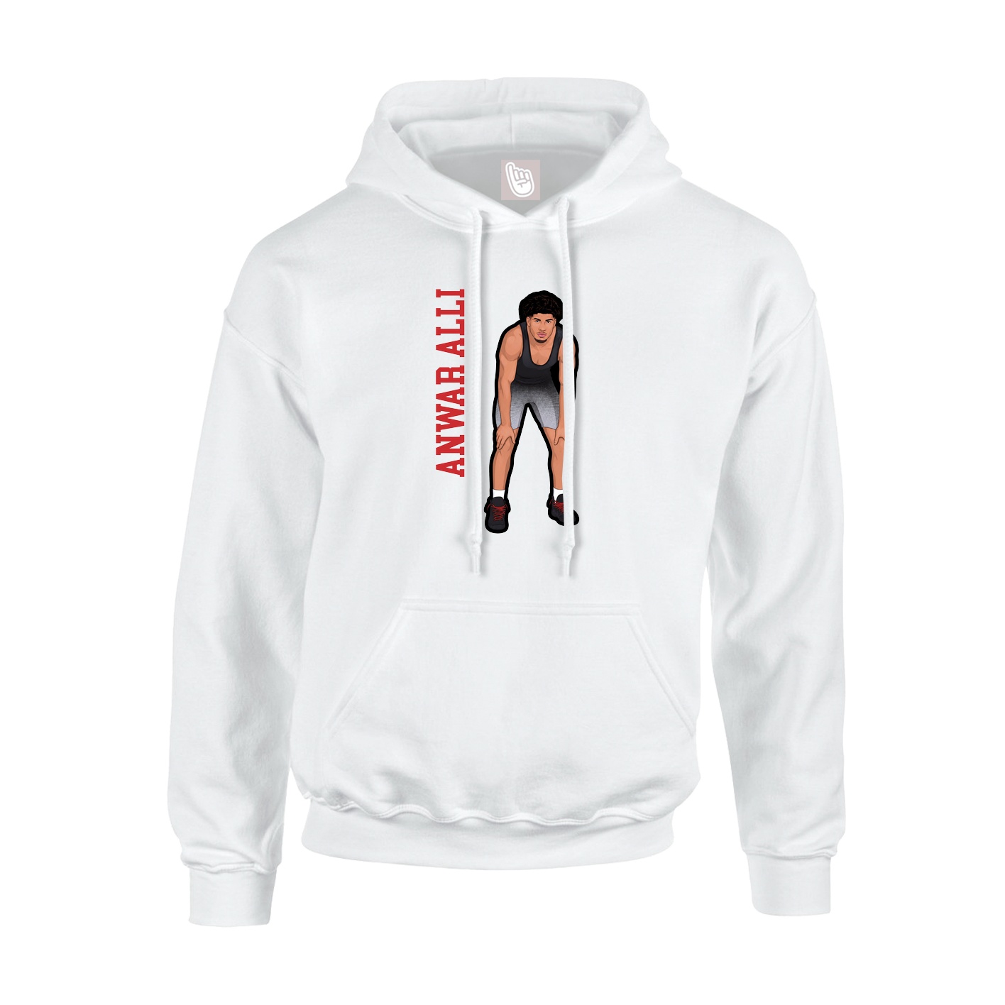 Youth Hoodie — Name Vertical in White
