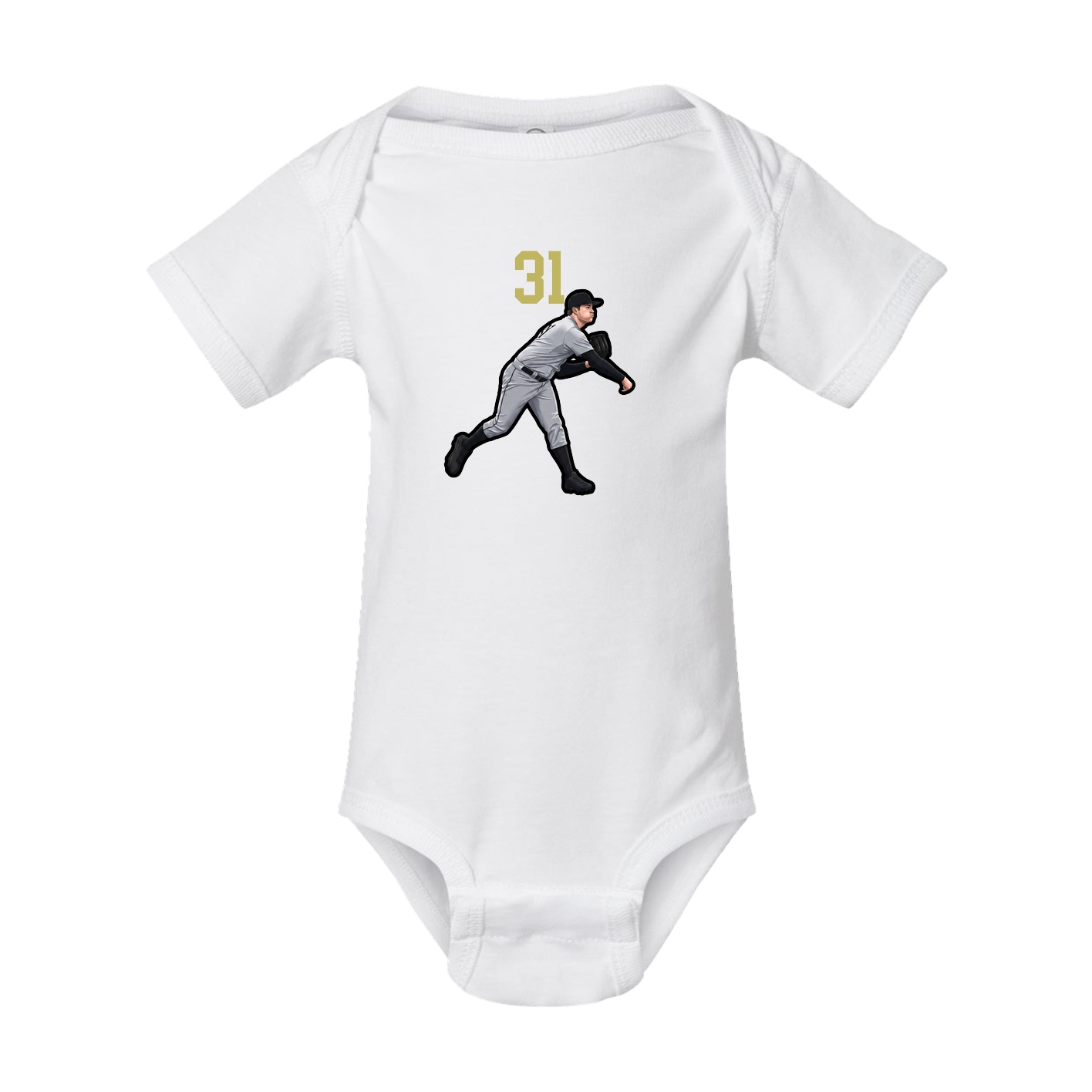 Baby Onesie — Number Top in White