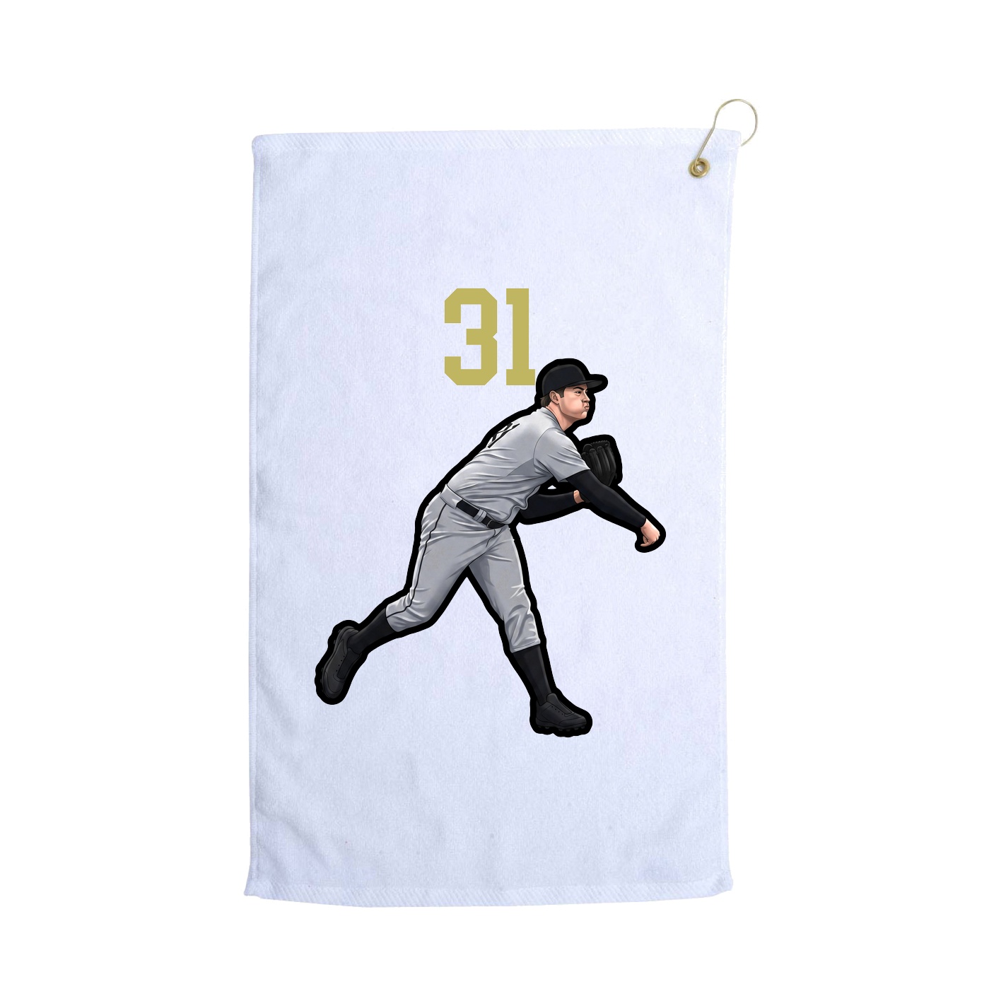 Golf Towel — Number Top in White