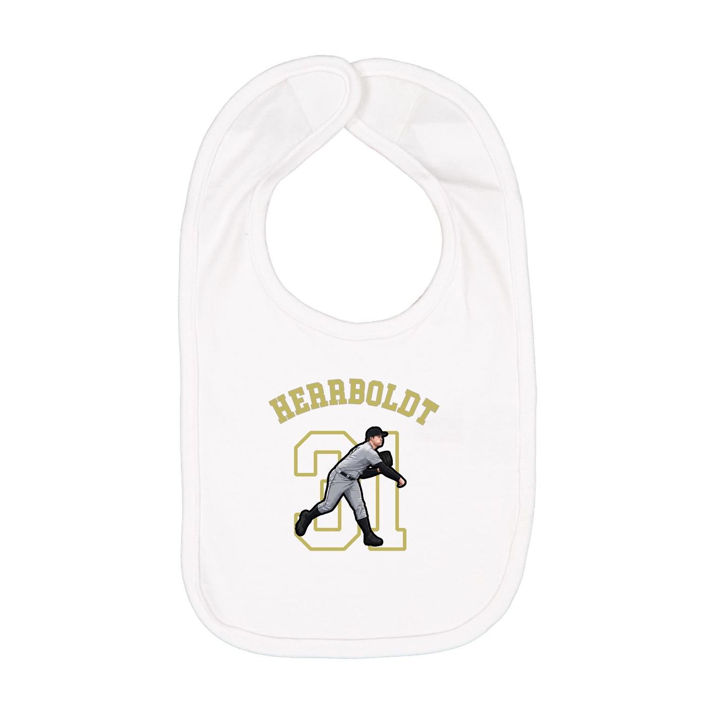 Infant Bib — Shirsey Arch in White