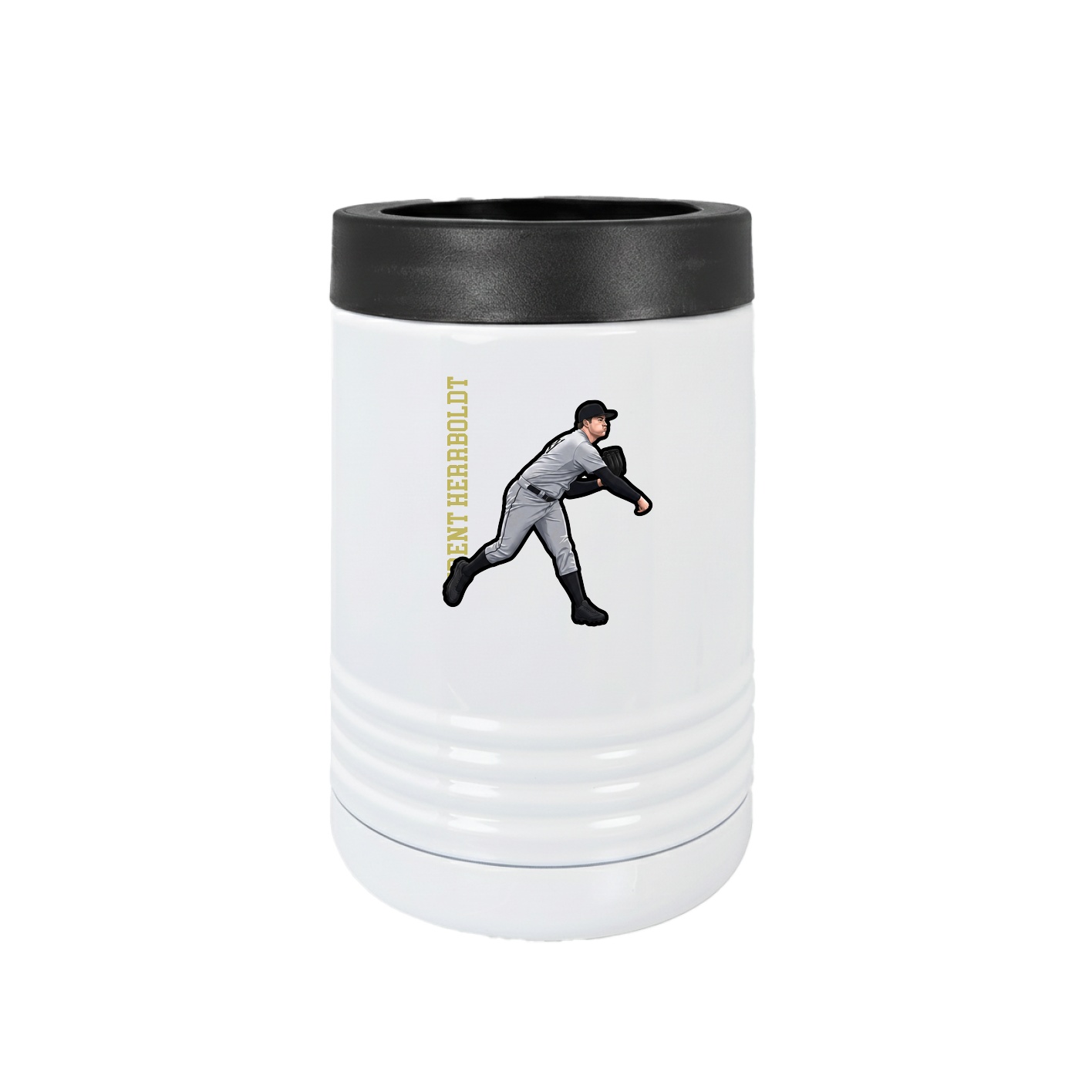 Beverage Holder — Name Vertical in White