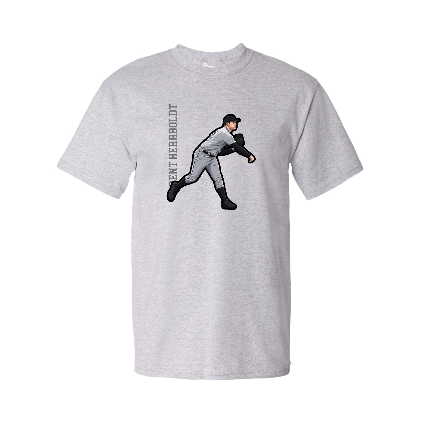 Tee — Name Vertical in Grey