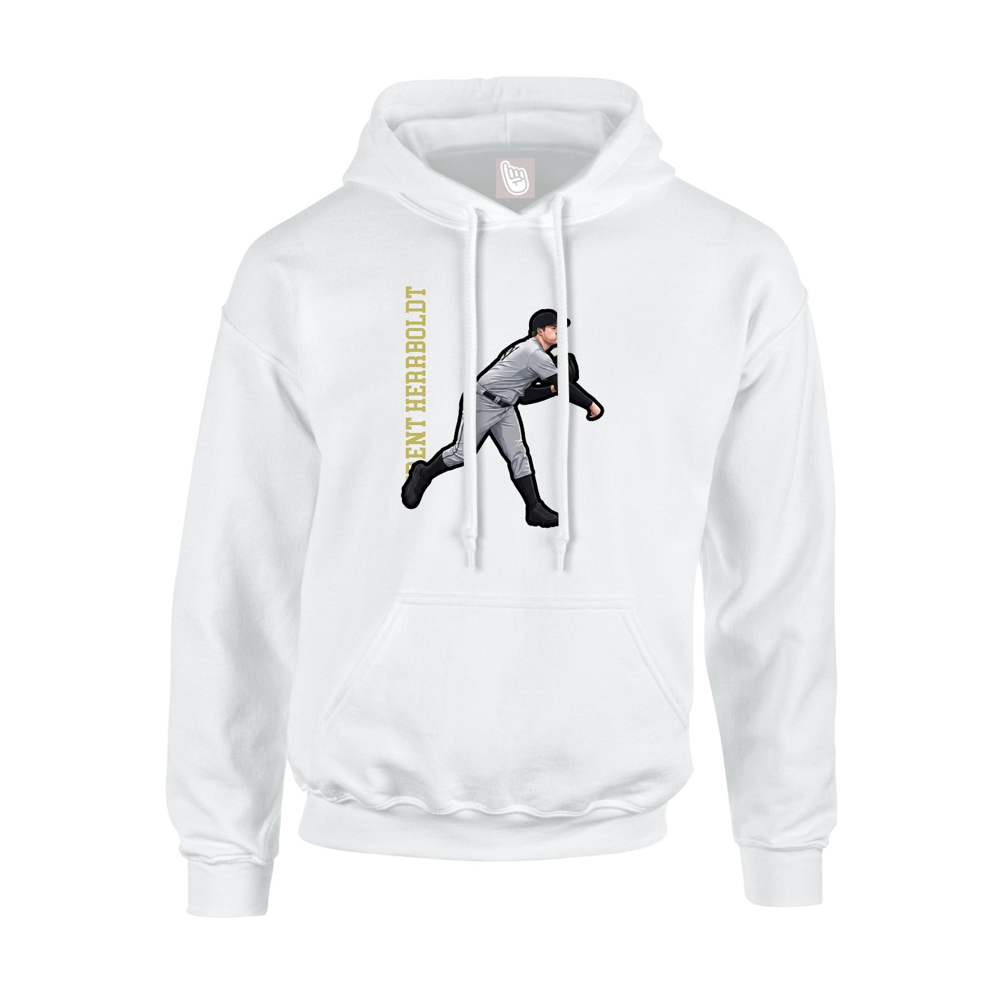 Youth Hoodie — Name Vertical in White