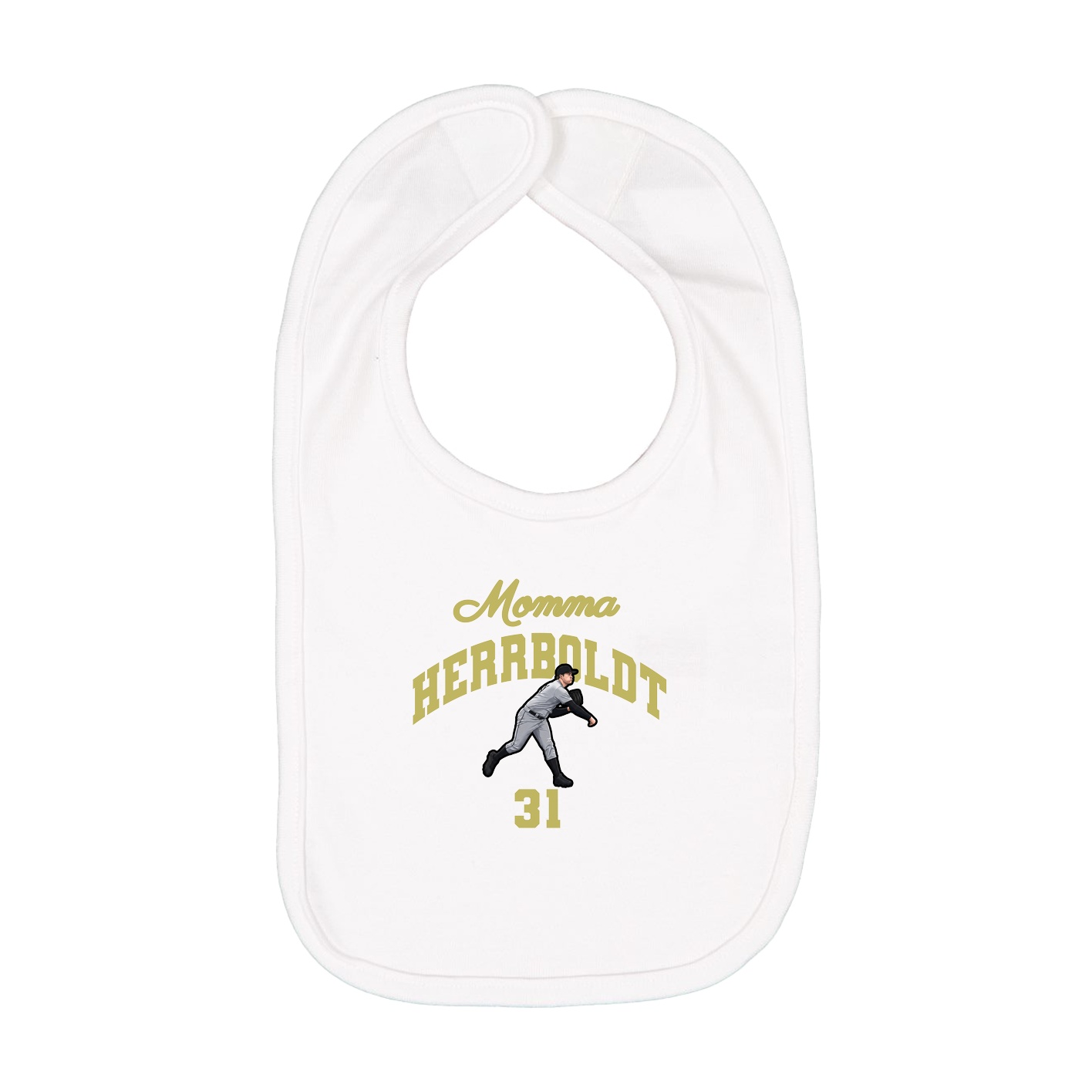 Infant Bib — Mothers Day Arch in White