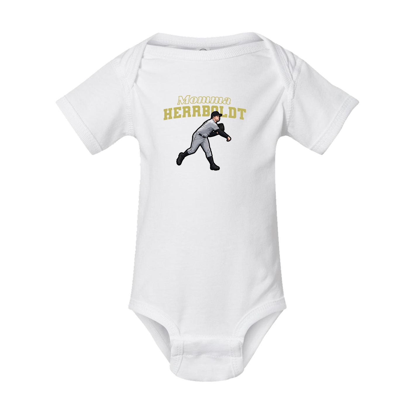 Baby Onesie — Mothers Day Block in White