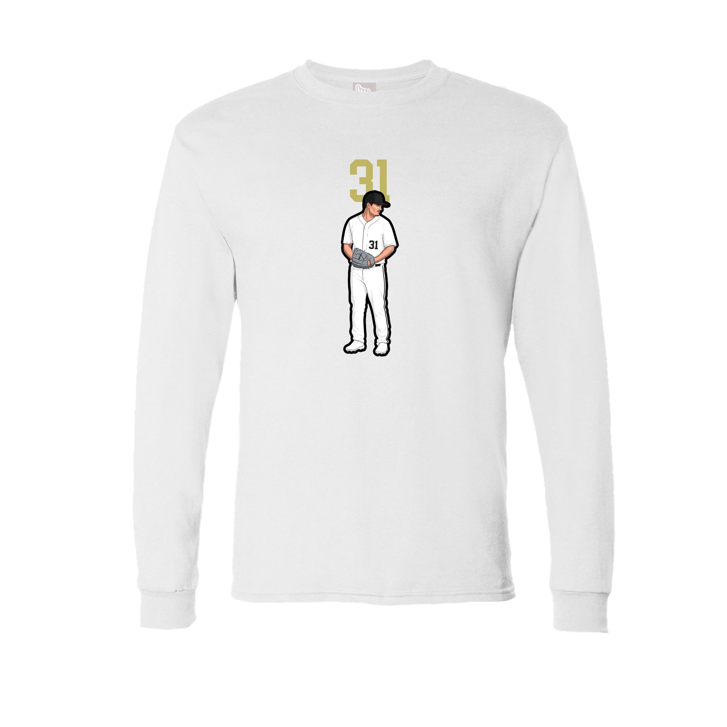 Long Sleeve Tee — Number Top in White