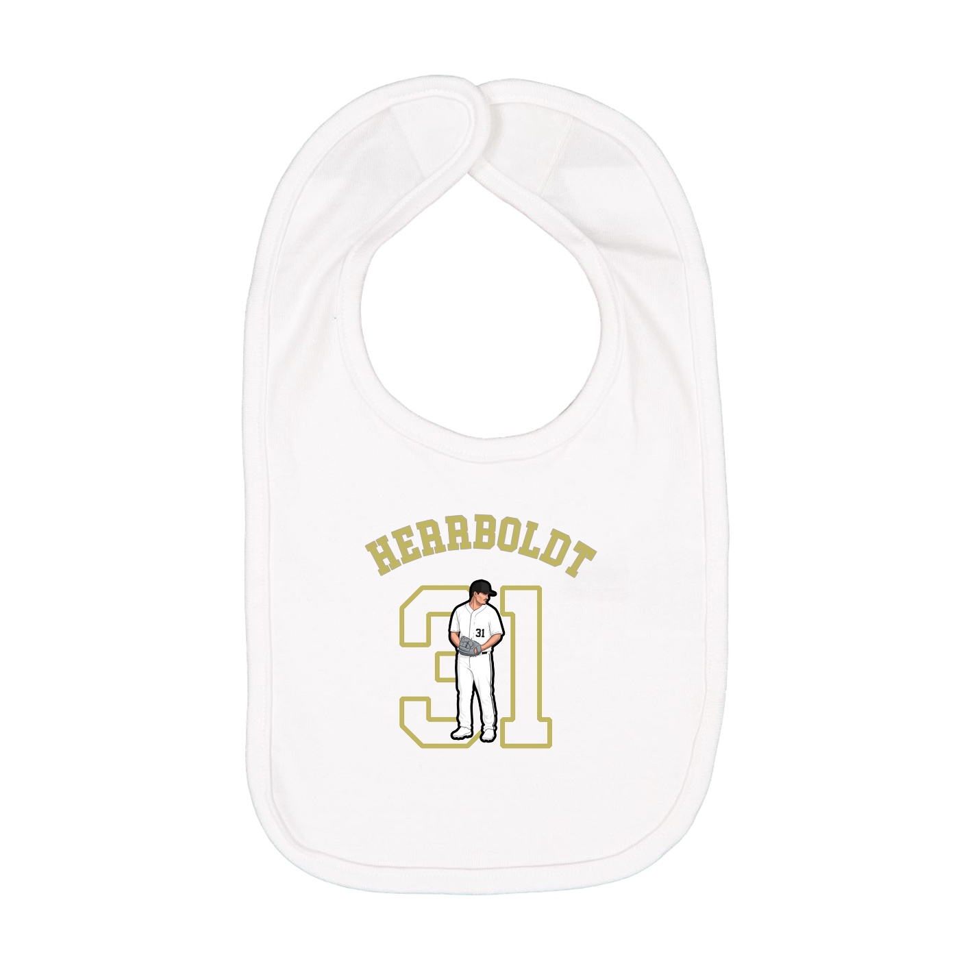 Infant Bib — Shirsey Arch in White