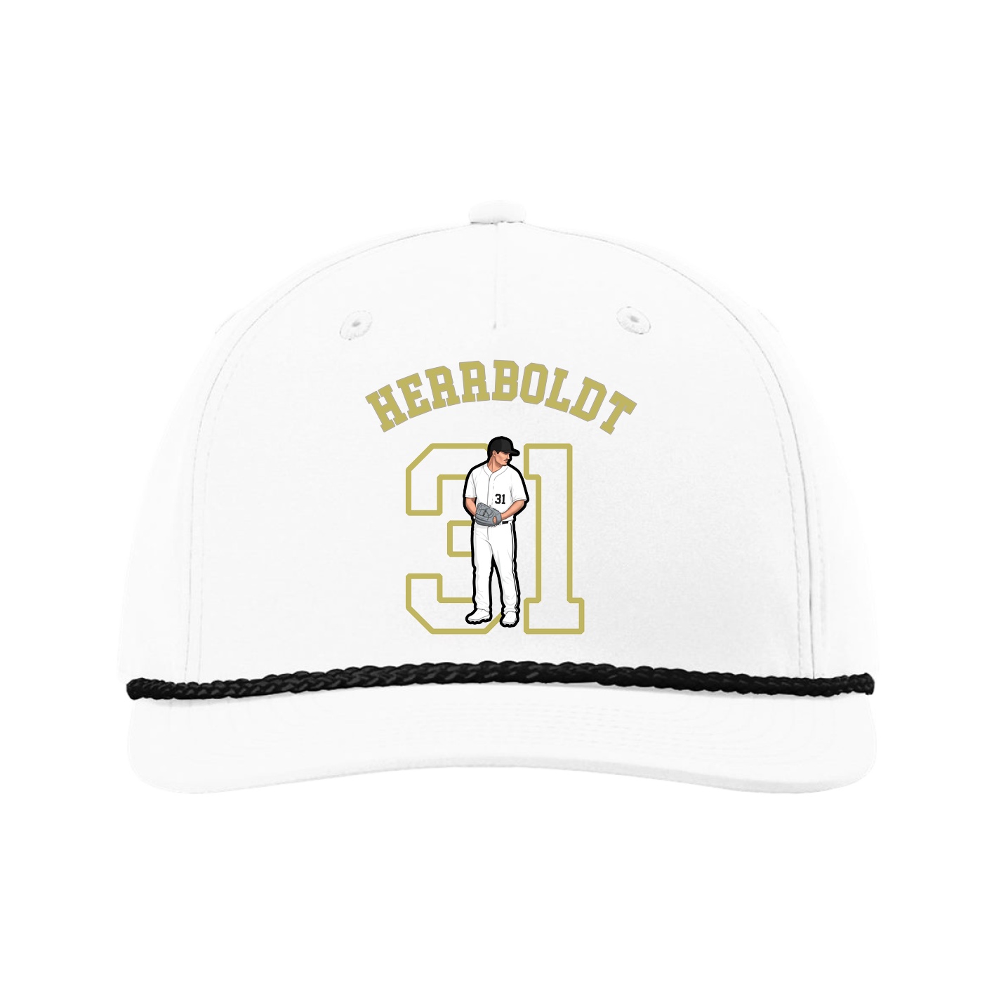 Five-Panel Classic Rope Cap — Shirsey Arch in White