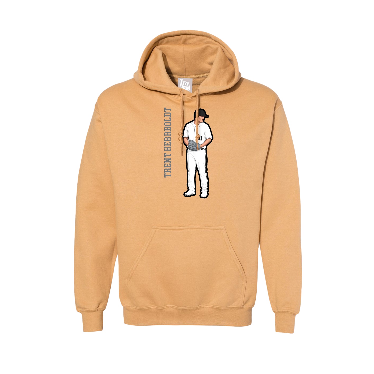 Hoodie — Name Vertical in Vegas Gold
