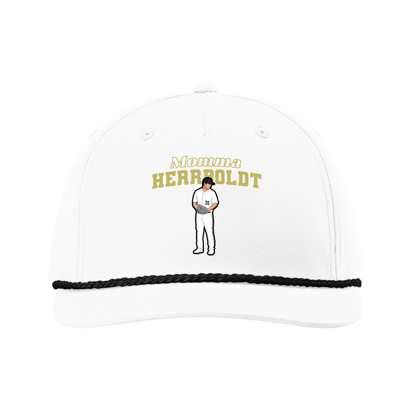Five-Panel Classic Rope Cap — Mothers Day Block in White