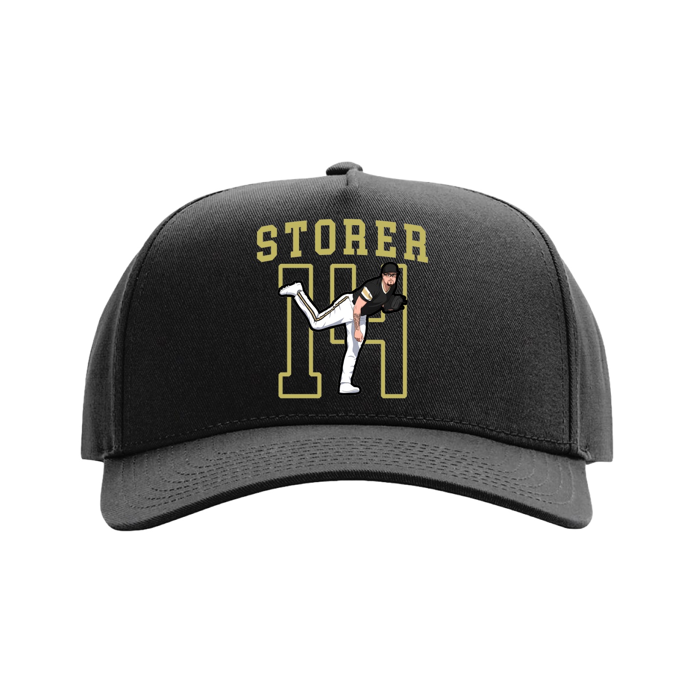 Full Fabric Five-Panel Champ Cap — Shirsey in Black
