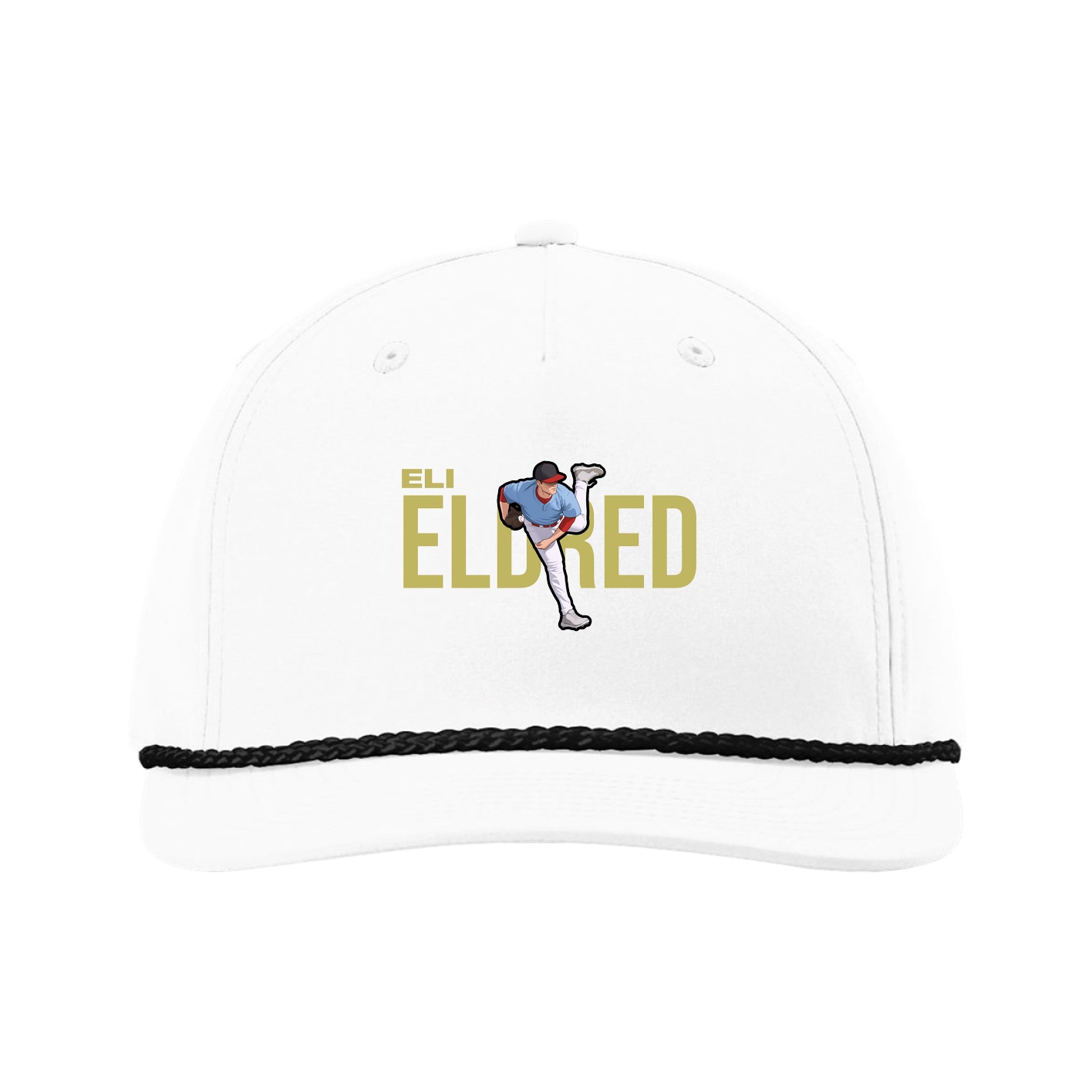 Five-Panel Classic Rope Cap — Player Name in White