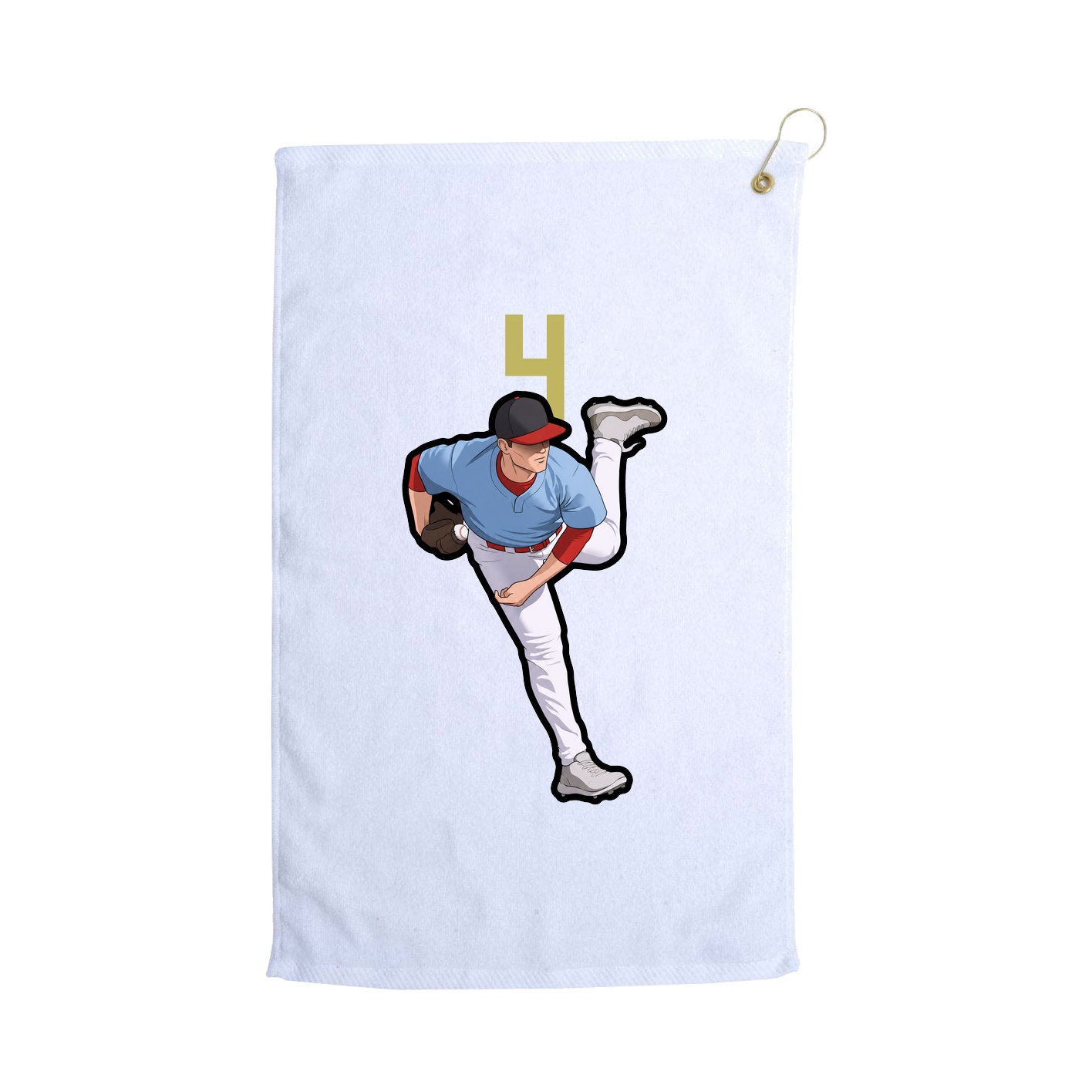 Golf Towel — Number Top in White